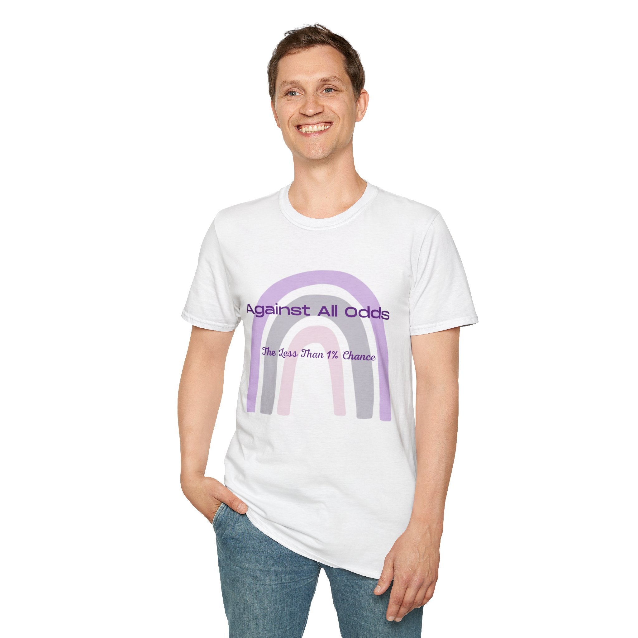 Against All Odds Rainbow T-Shirt — 'The Less Than 1% Chance' Inspirational Tee