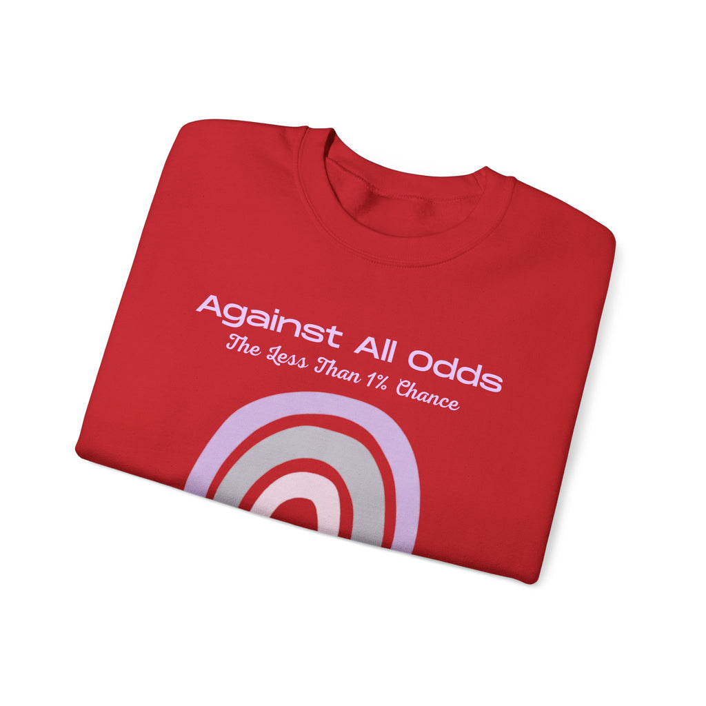 Crewneck Sweatshirt — Pastel Rainbow “Against All Odds” Inspirational Pullover