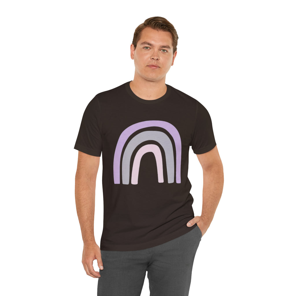Pastel Rainbow Tee — Minimal Lavender & Blush Graphic T-Shirt