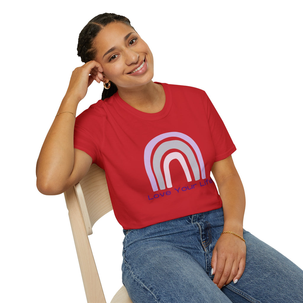 Love Your Life Rainbow T-Shirt — Pastel Positive Affirmation Tee