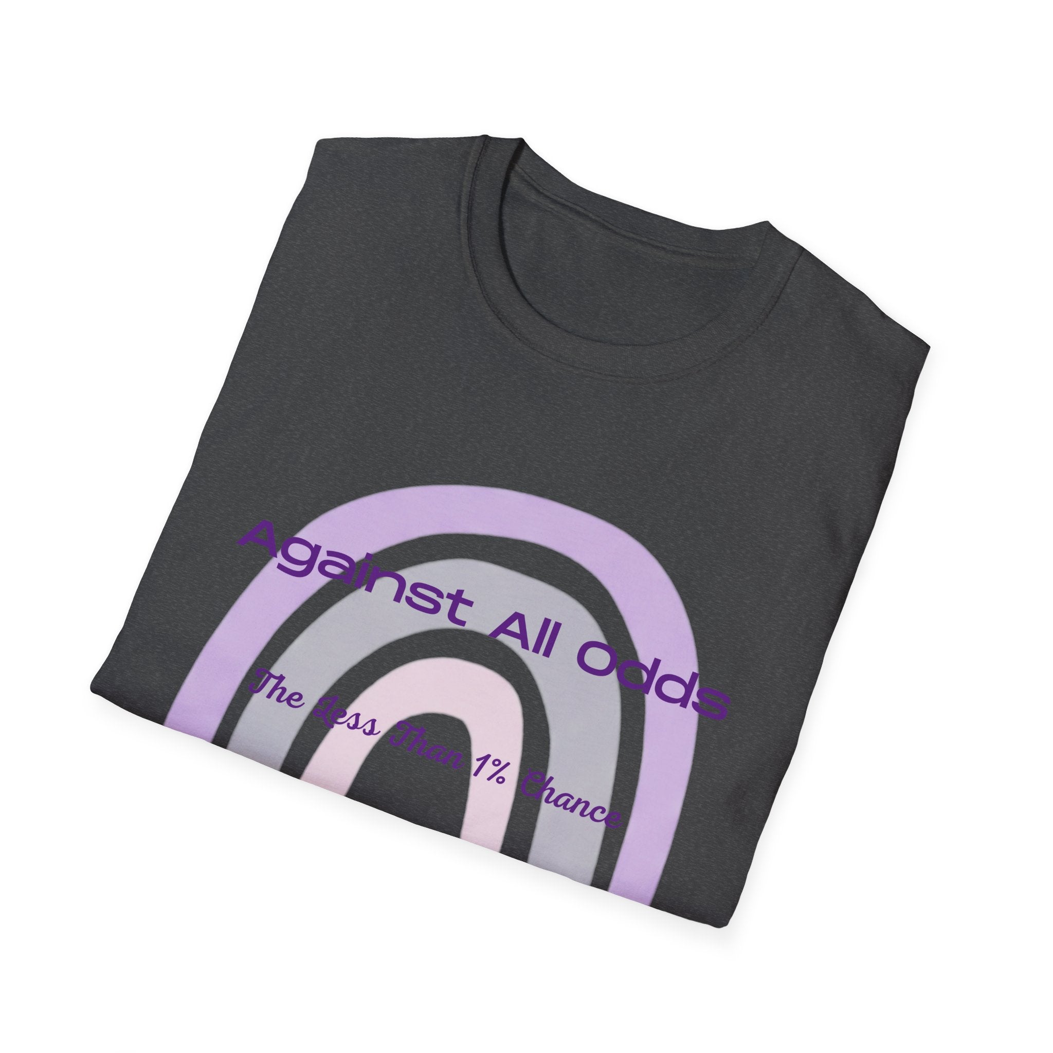Against All Odds Rainbow T-Shirt — 'The Less Than 1% Chance' Inspirational Tee