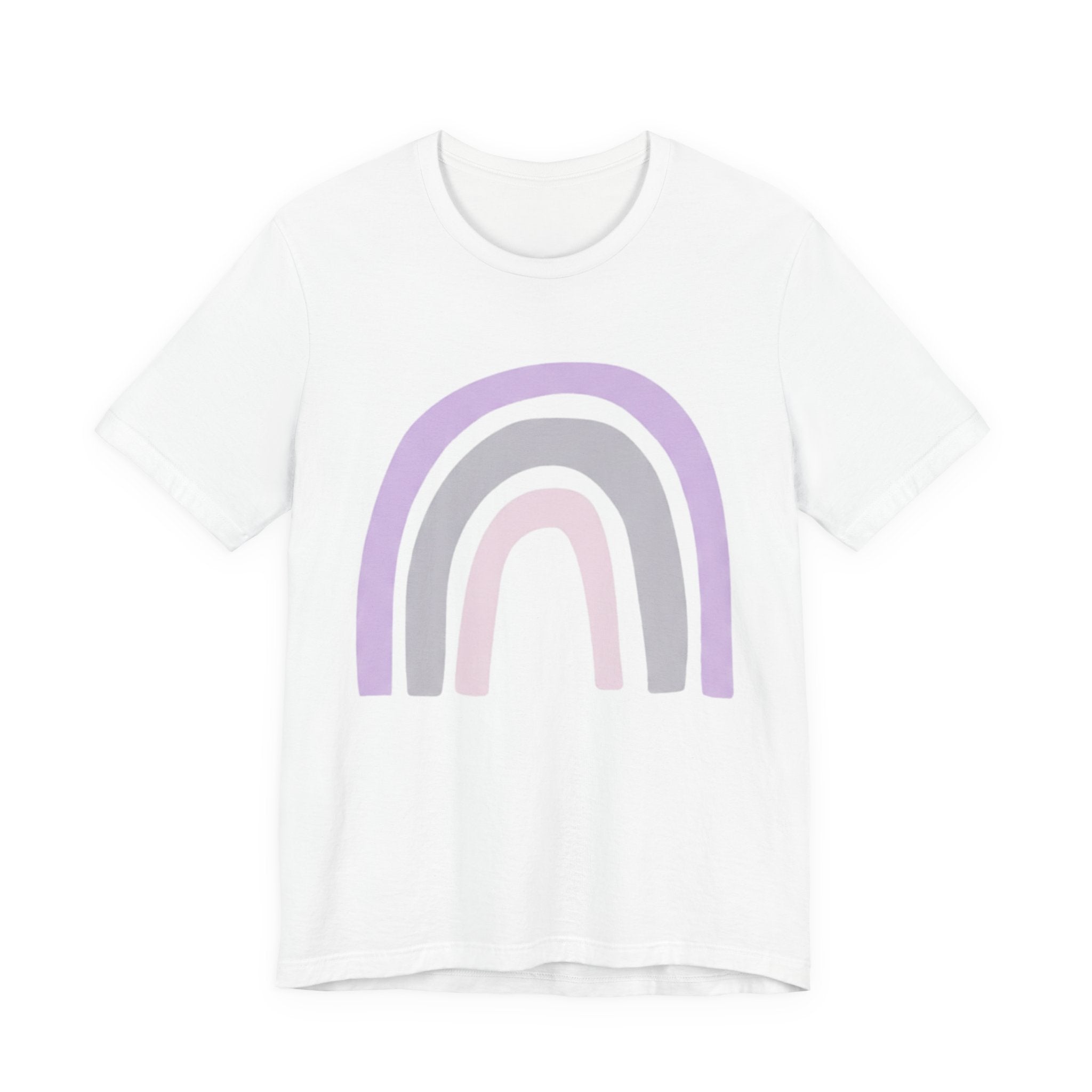Pastel Rainbow Tee — Minimal Lavender & Blush Graphic T-Shirt