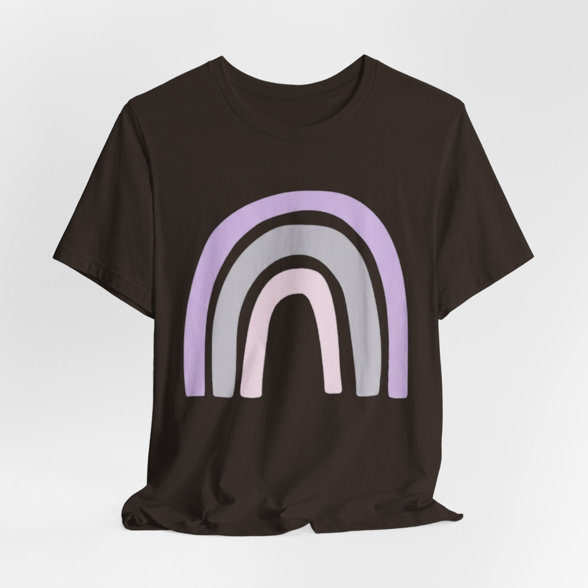Pastel Rainbow Tee — Minimal Lavender & Blush Graphic T-Shirt