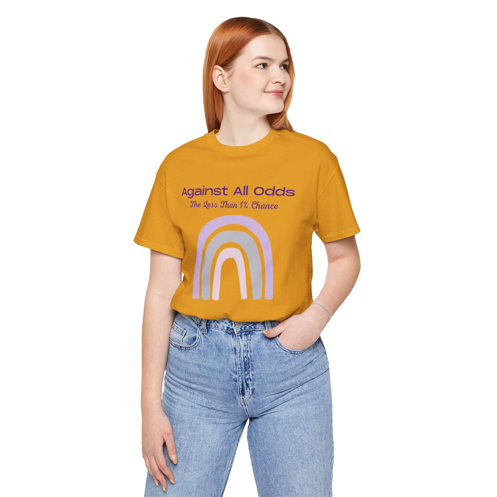 Against All Odds Rainbow Tee – Inspirational Pastel Graphic Shirt