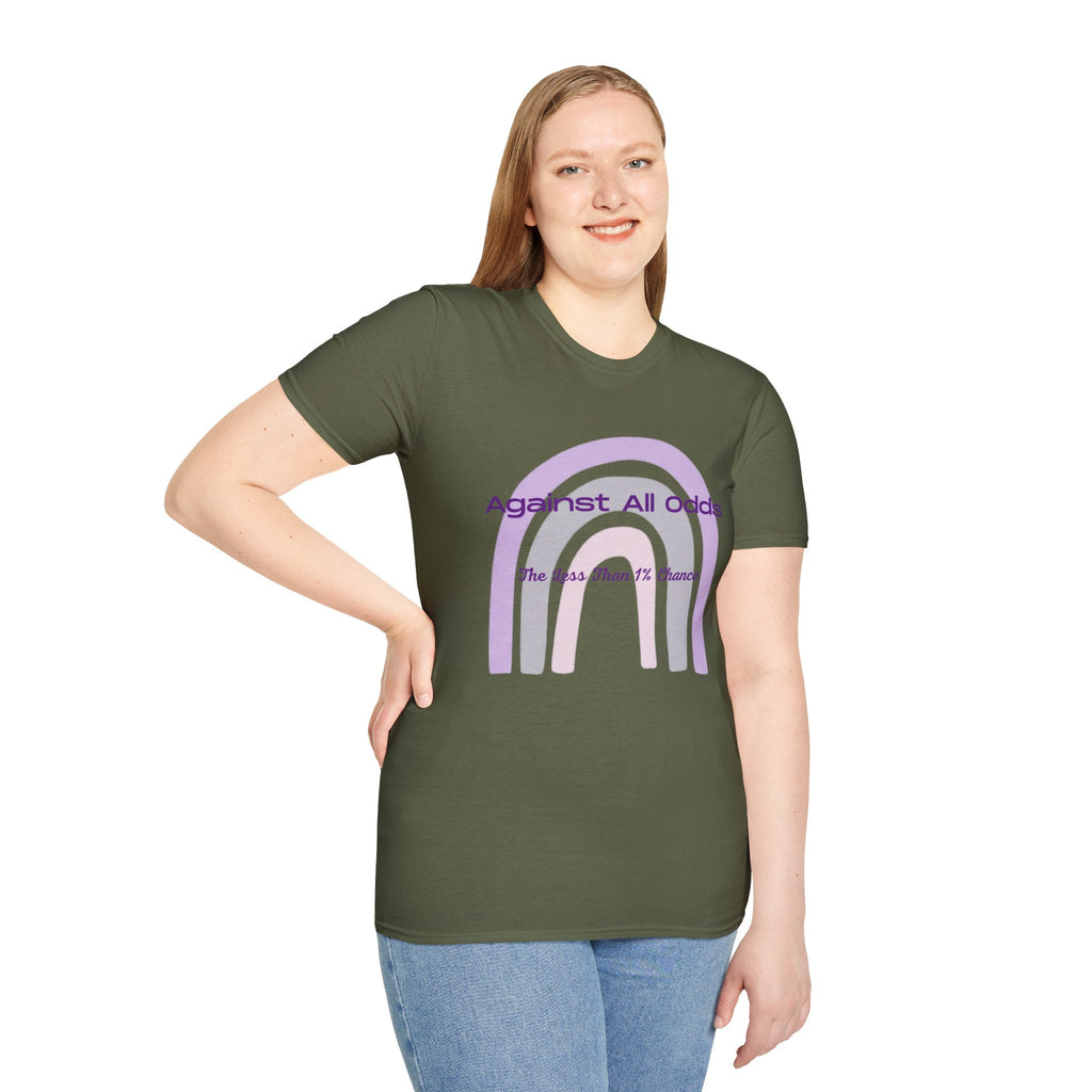 Against All Odds Rainbow T-Shirt — 'The Less Than 1% Chance' Inspirational Tee
