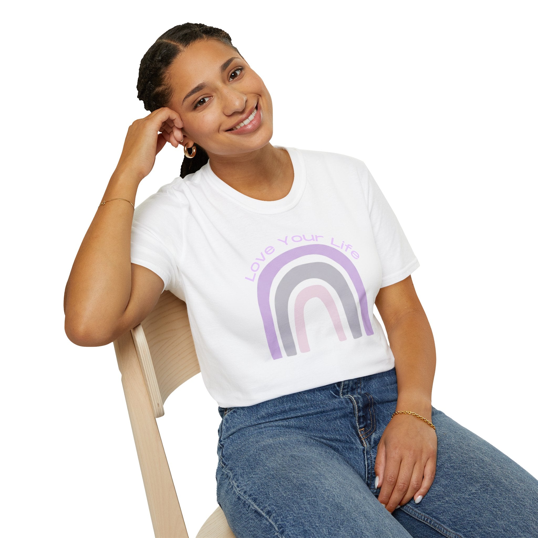 Love Your Life Rainbow T-Shirt — Pastel Retro Positive Tee
