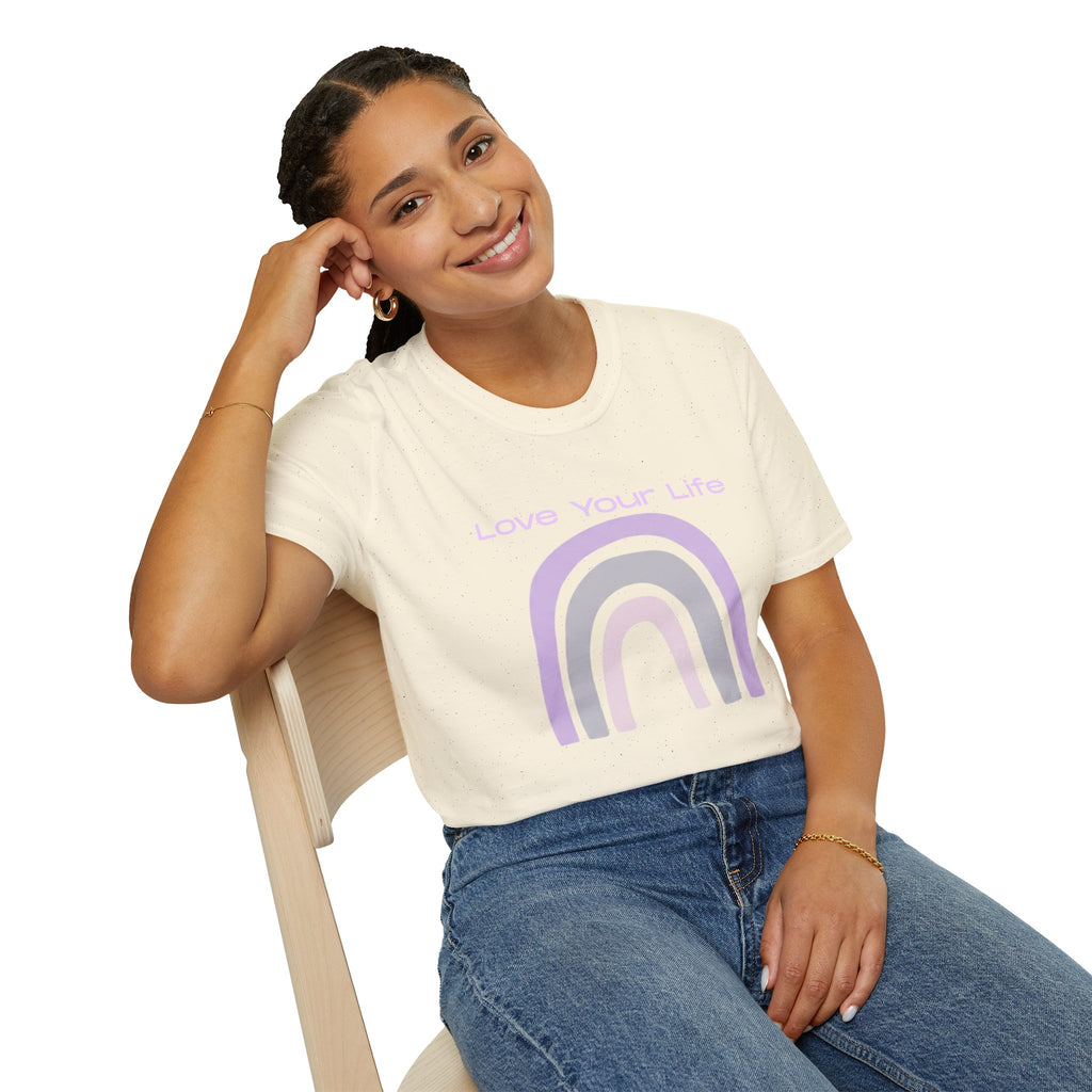 Love Your Life Rainbow T-Shirt — Pastel Positive Message Tee