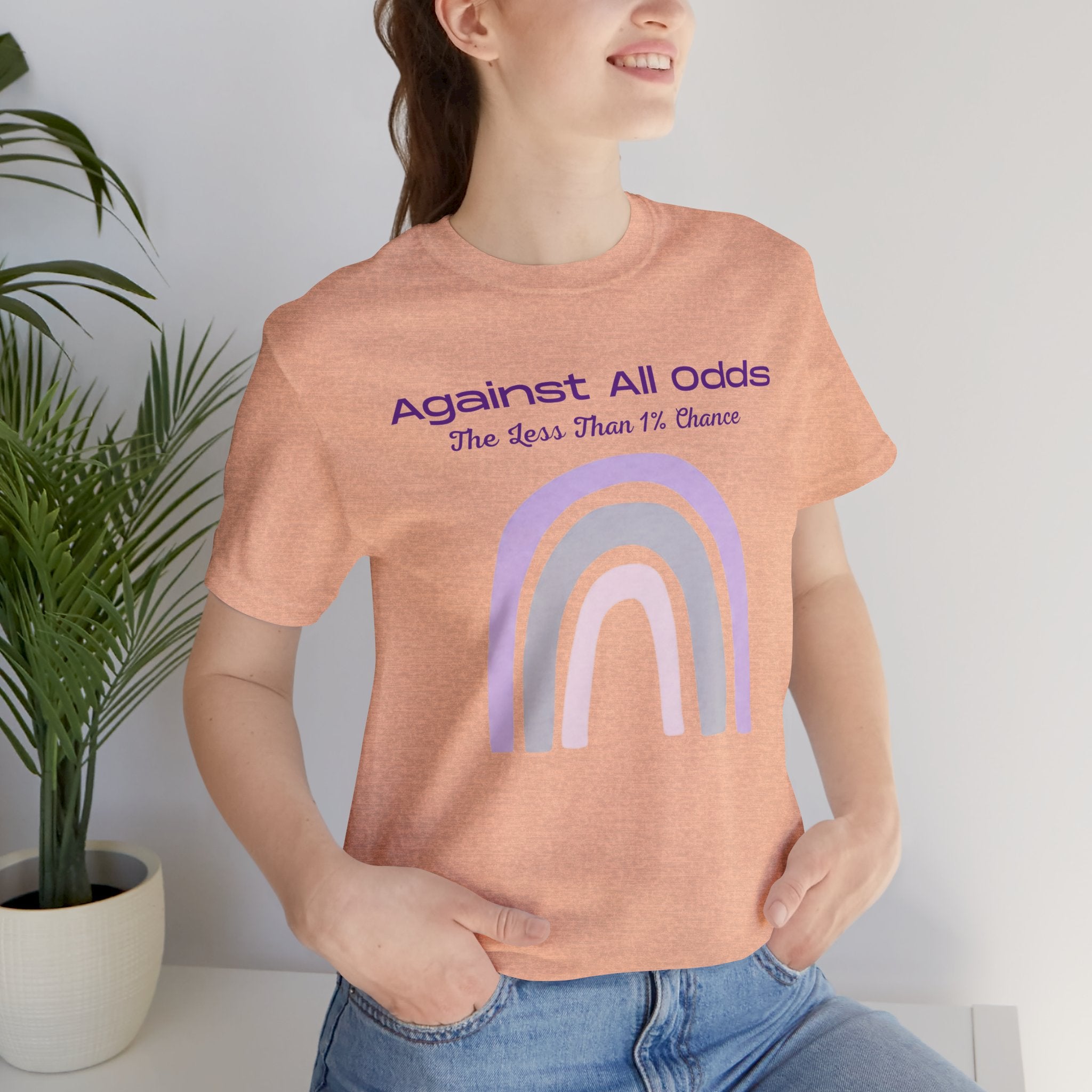 Against All Odds Rainbow Tee – Inspirational Pastel Graphic Shirt