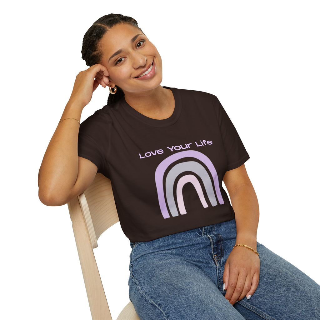 Love Your Life Rainbow T-Shirt — Pastel Positive Message Tee