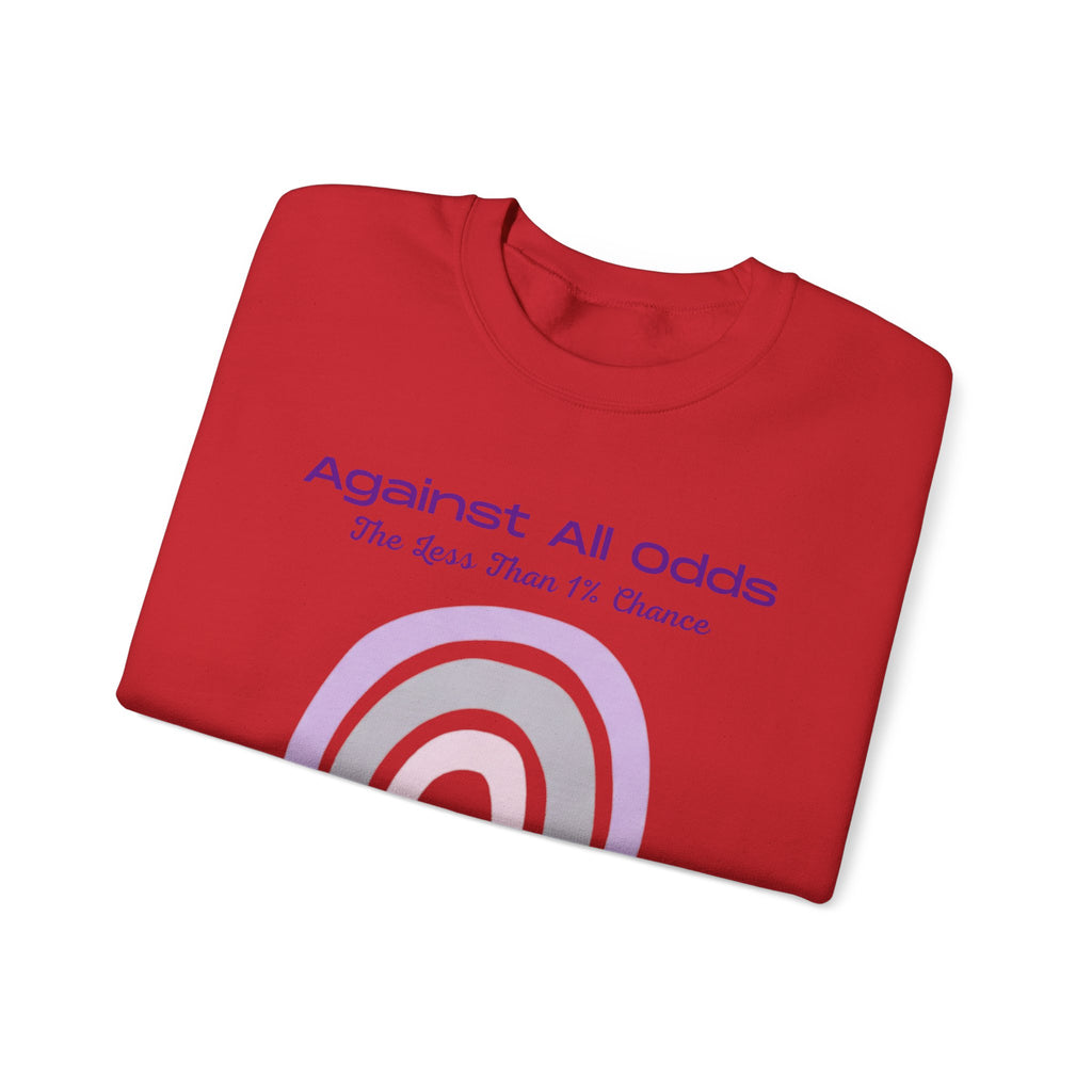 Crewneck Sweatshirt — "Against All Odds" Pastel Rainbow Inspirational Pullover
