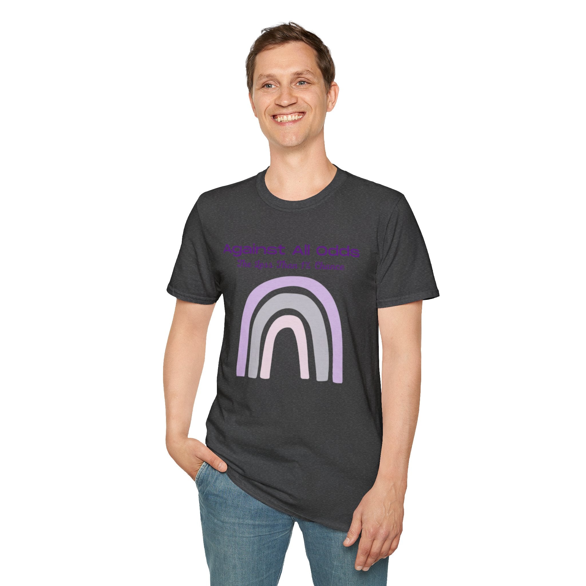 Against All Odds Rainbow T-Shirt – Inspirational 'The Less Than 1% Chance' Design