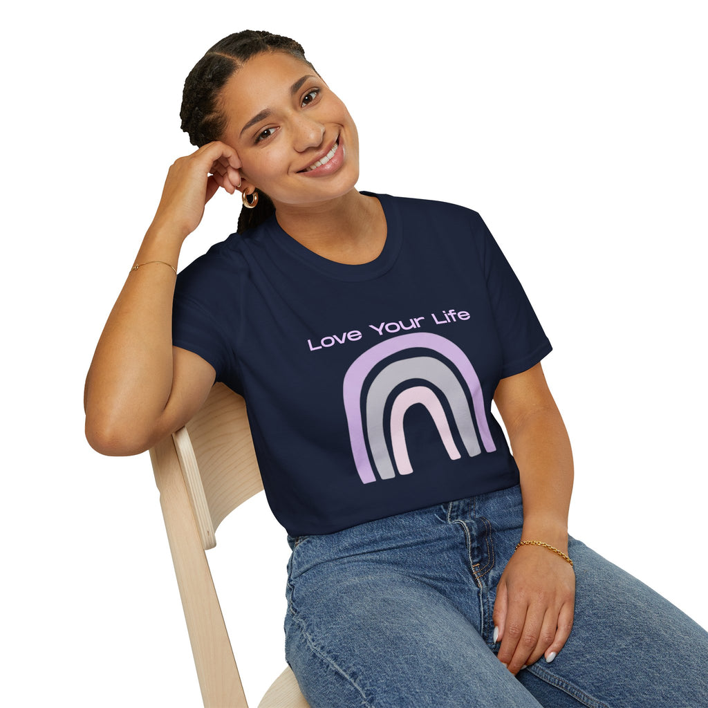 Love Your Life Rainbow T-Shirt — Pastel Positive Message Tee