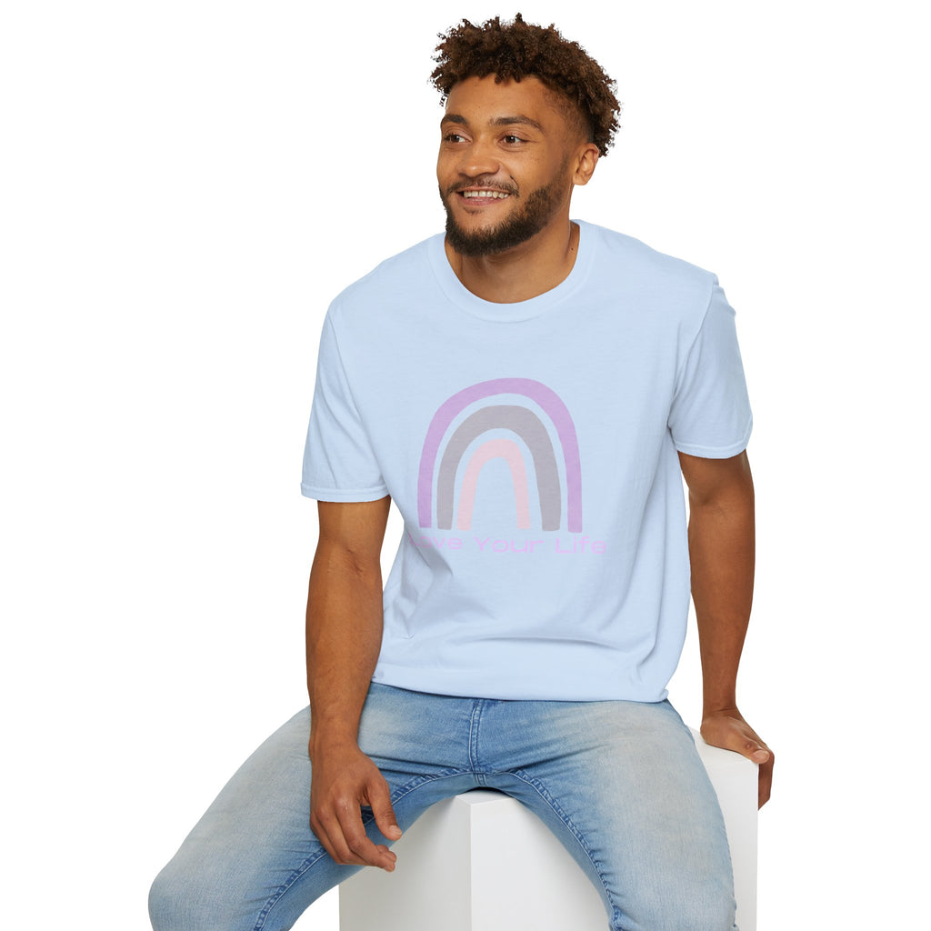 Love Your Life Rainbow T-Shirt — Pastel Inspirational Tee