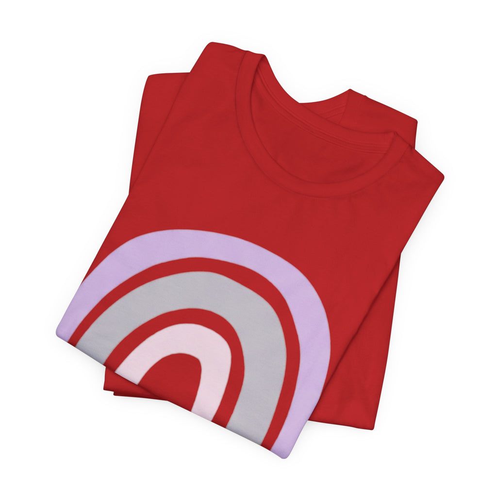 Pastel Rainbow Tee — Minimal Lavender & Blush Graphic T-Shirt