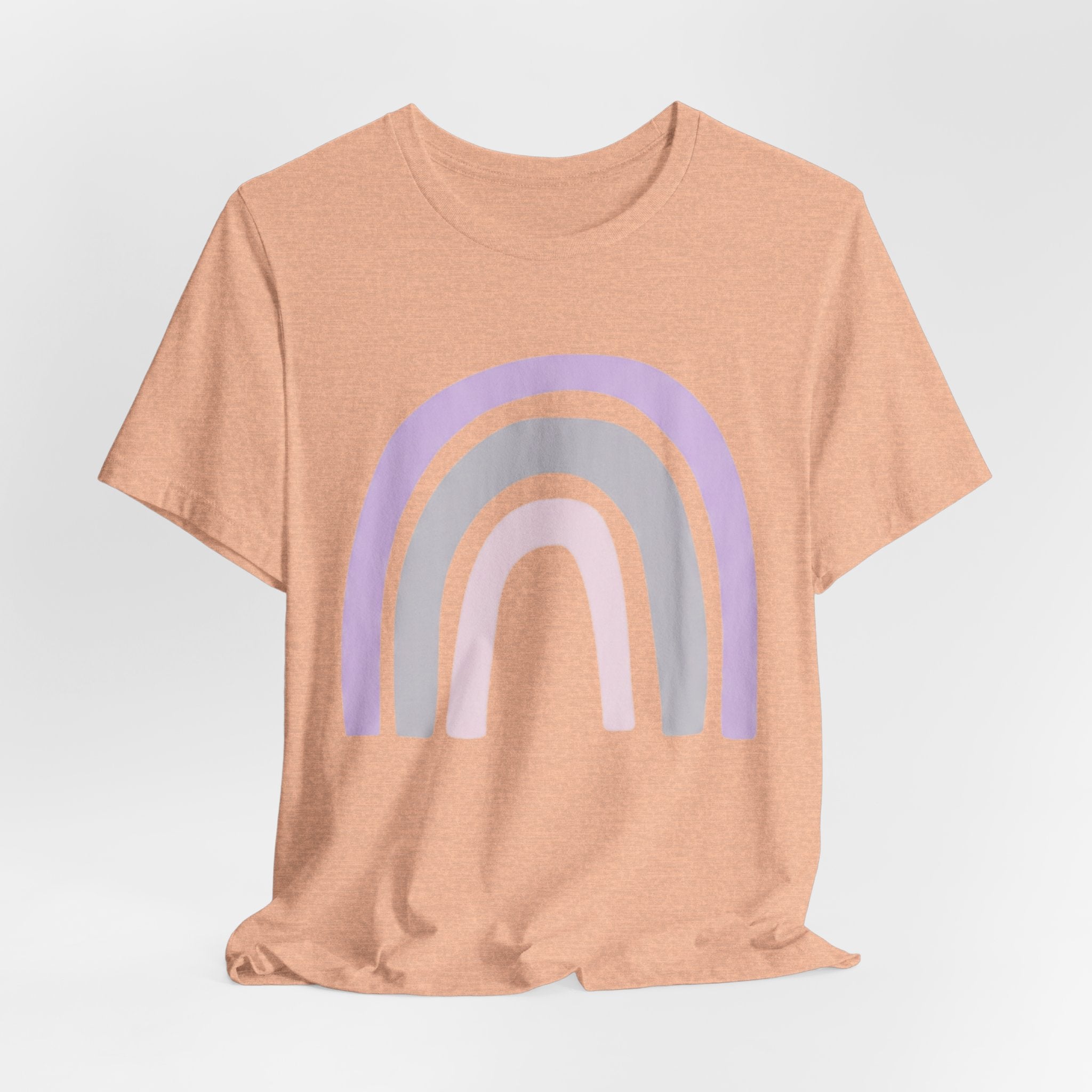 Pastel Rainbow Tee — Minimal Lavender & Blush Graphic T-Shirt
