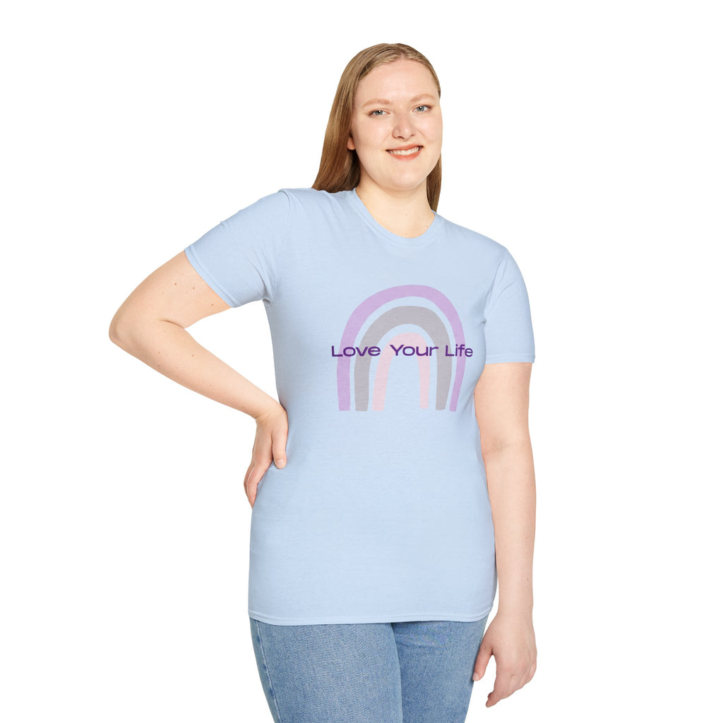 Love Your Life Rainbow T-Shirt — Pastel Retro Positive Tee