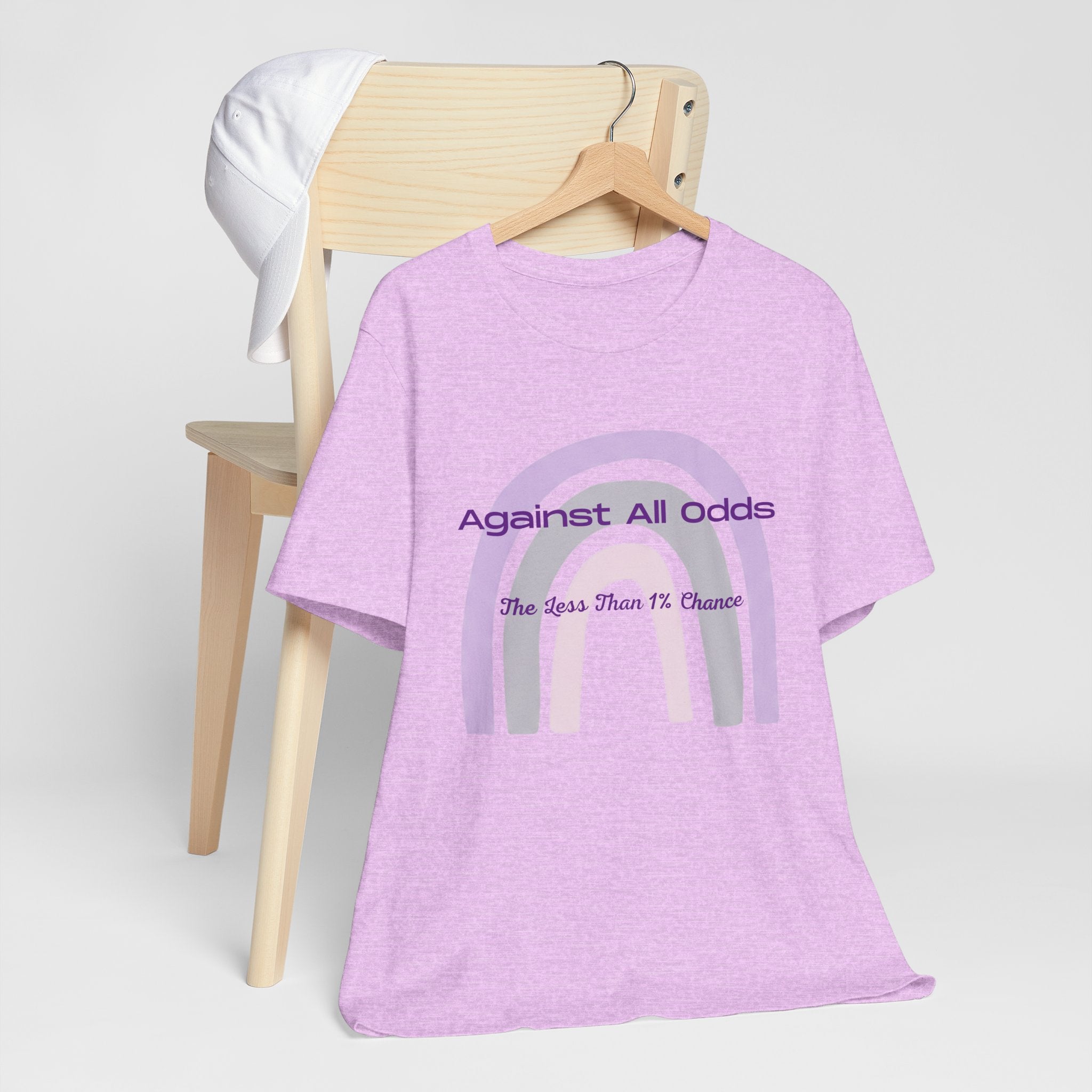 T-Shirt — "Against All Odds" Lavender Rainbow Inspirational Tee