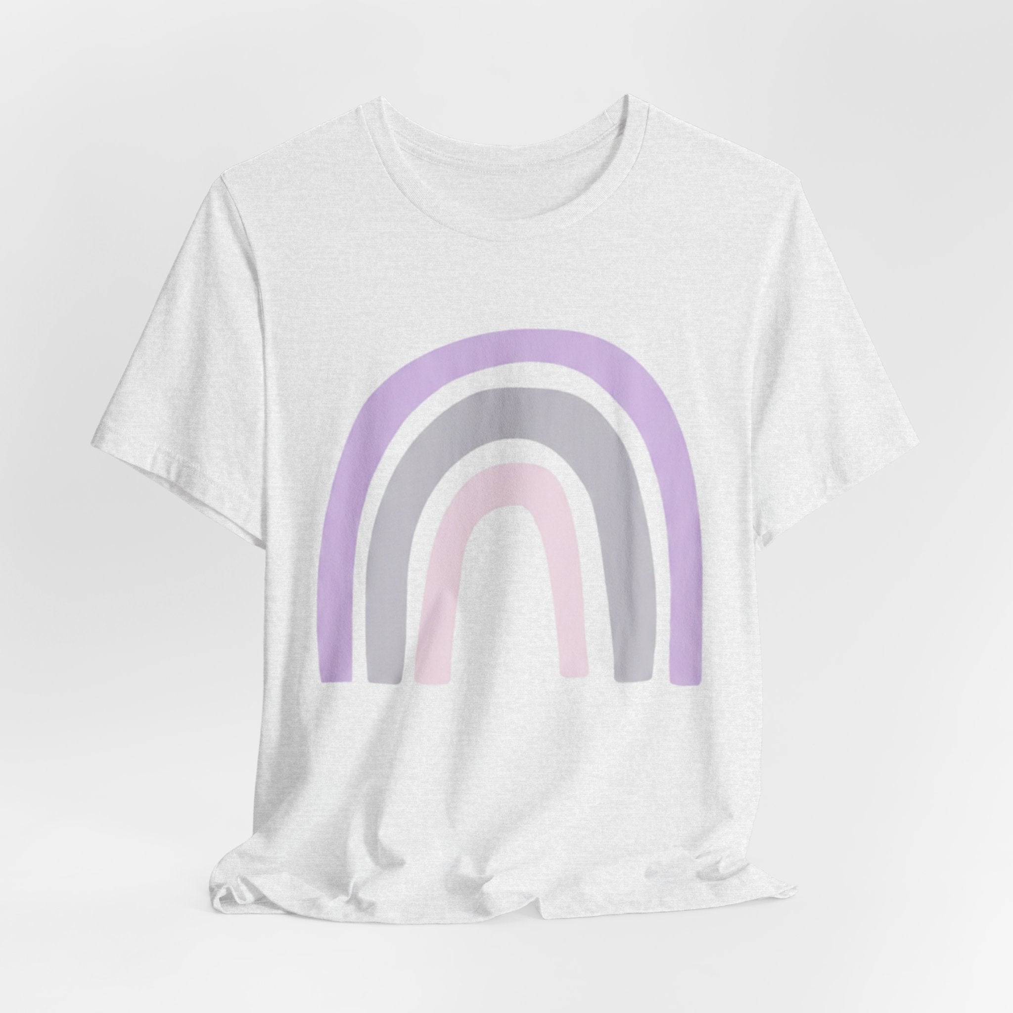 Pastel Rainbow Tee — Minimal Lavender & Blush Graphic T-Shirt