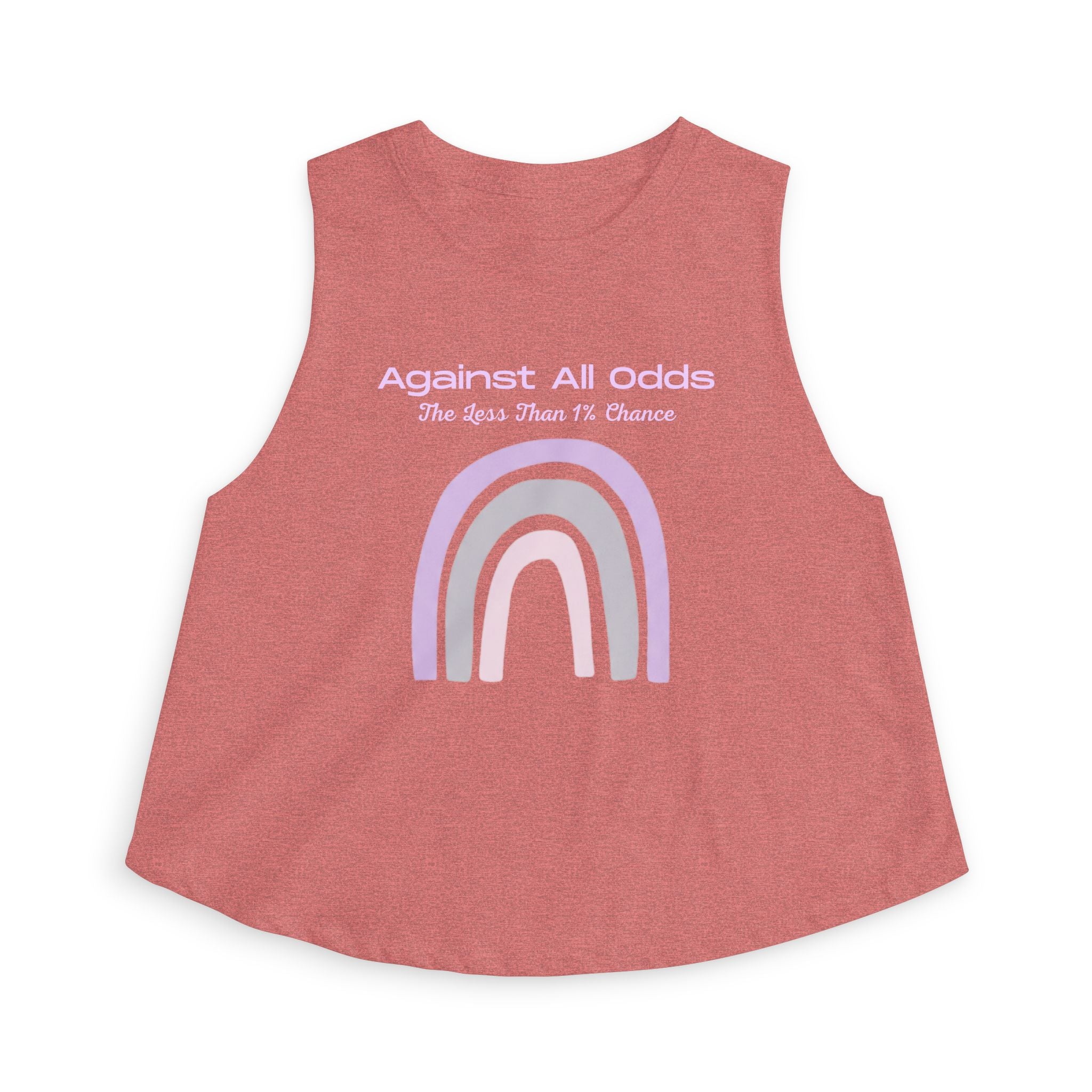 Against All Odds Rainbow Crop Top — Inspirational Pastel Graphic Tank