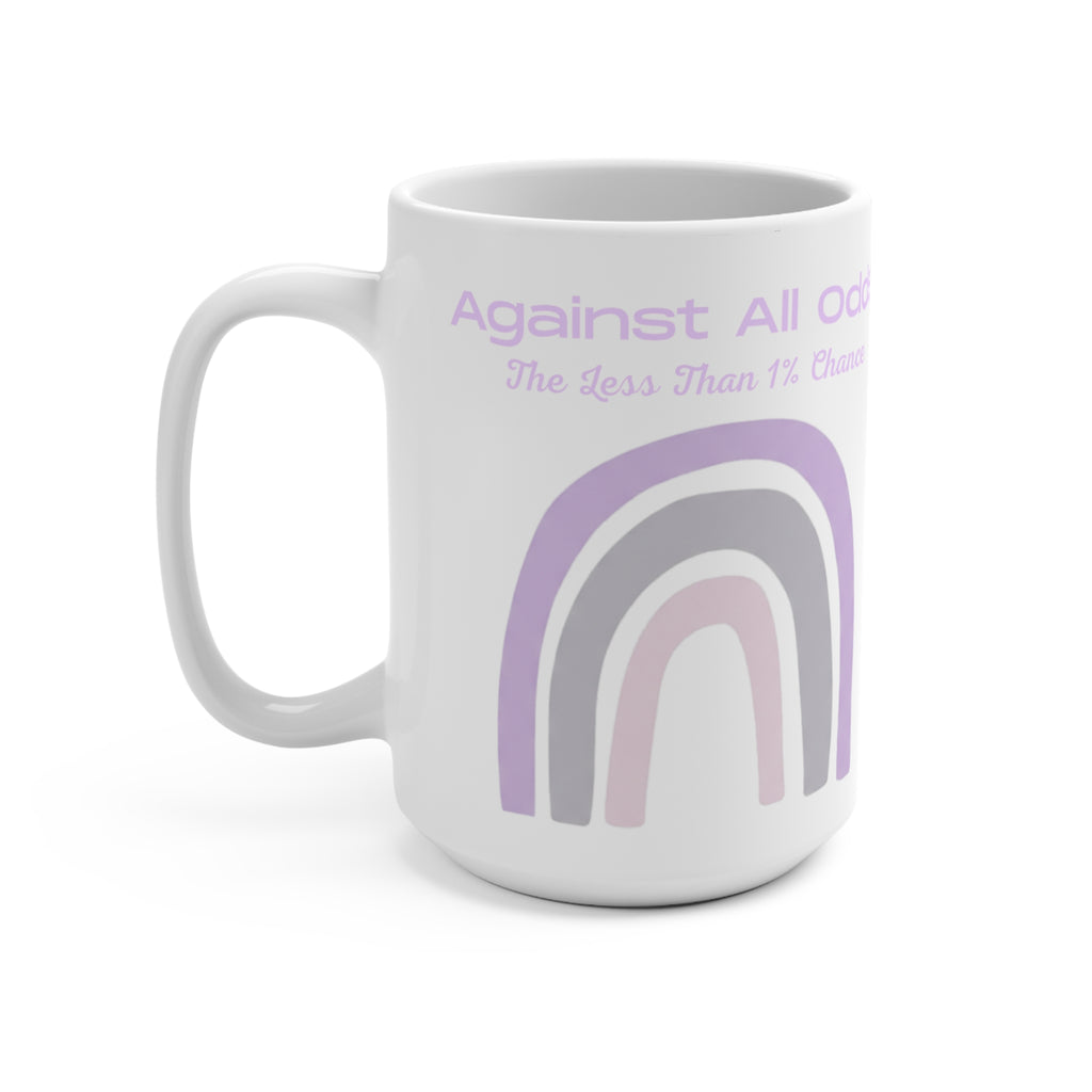 Against All Odds 15oz Mug — Pastel Rainbow Inspirational Coffee Cup