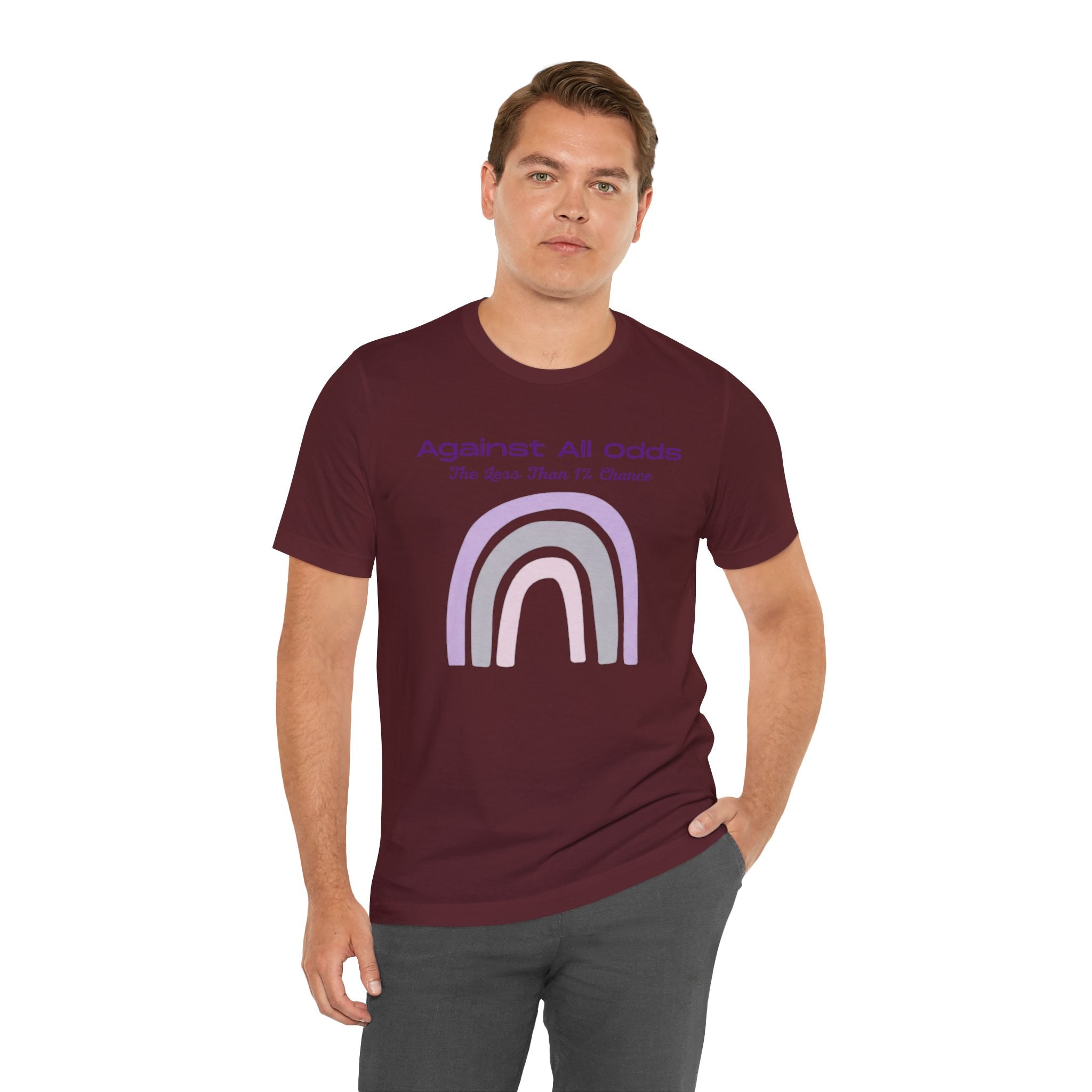 Against All Odds Rainbow Tee – Inspirational Pastel Graphic Shirt