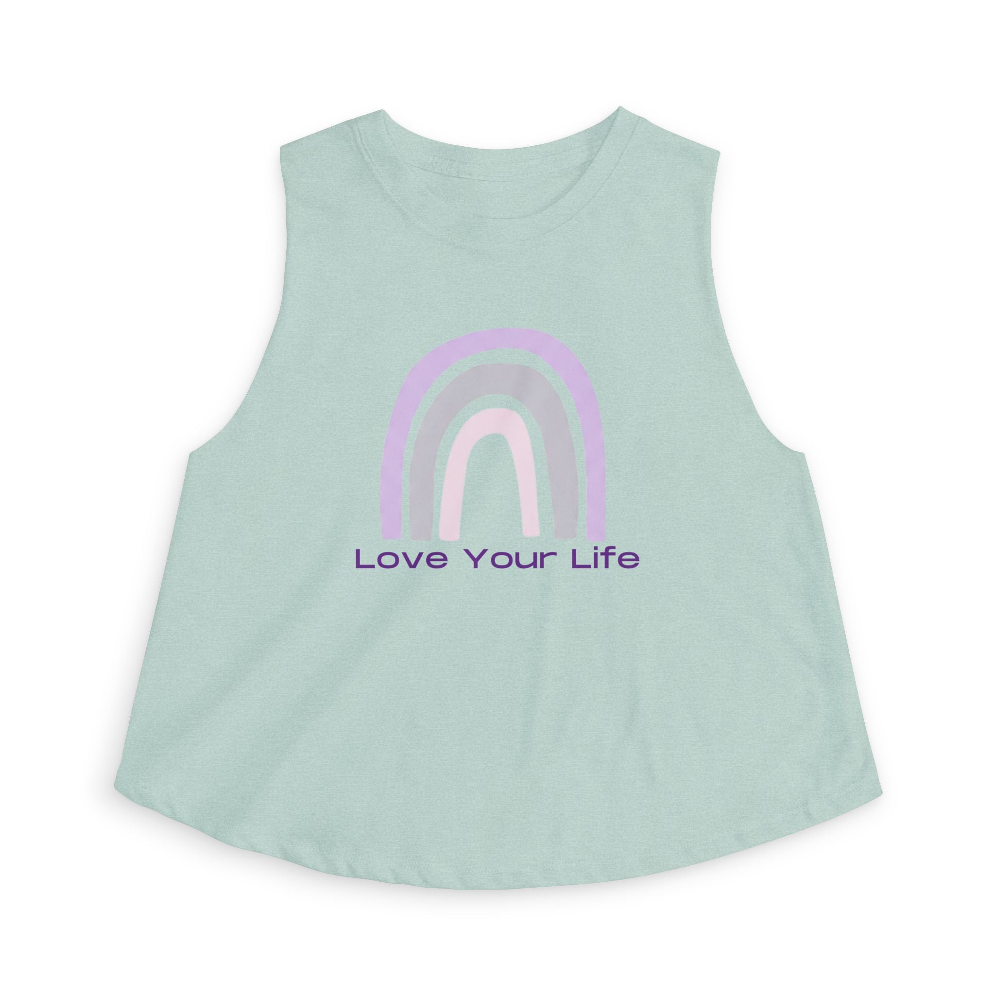 Love Your Life Rainbow Crop Top — Women's Positive Message Tank