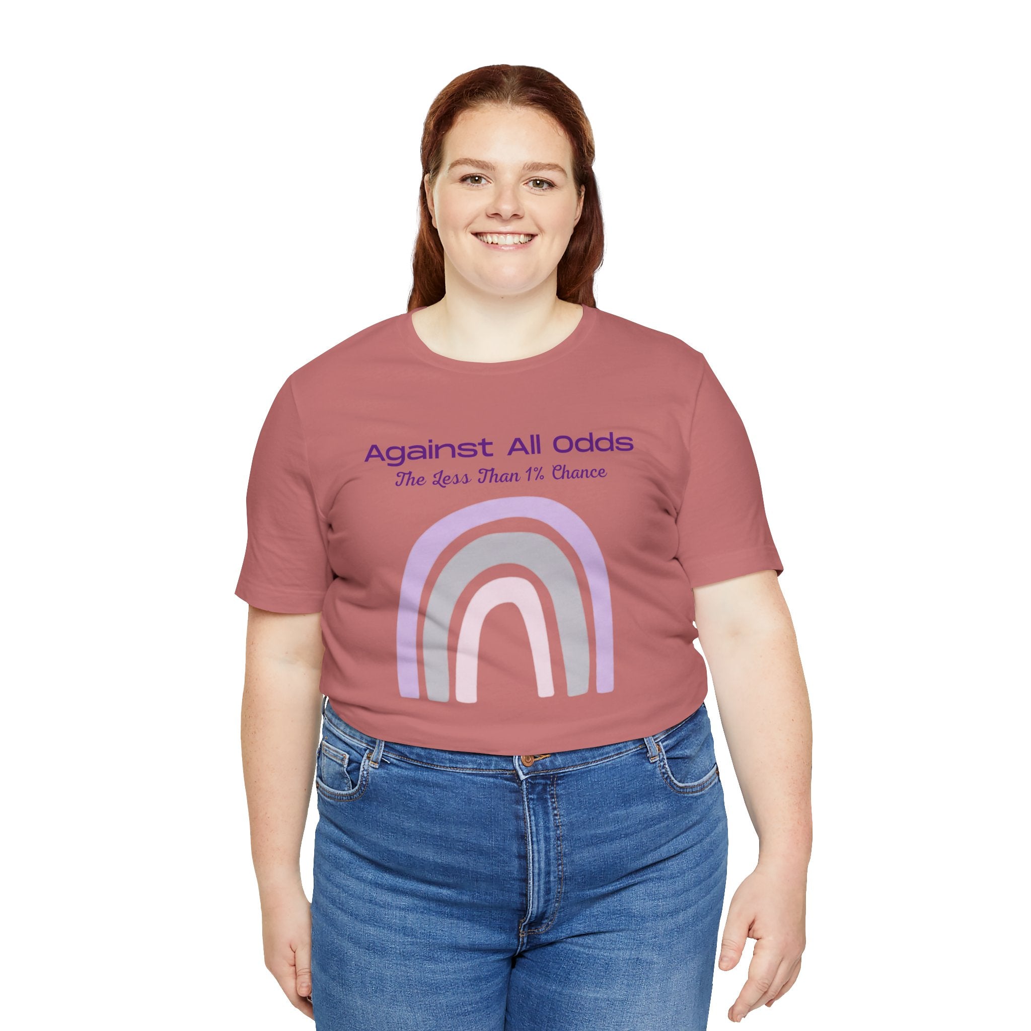Against All Odds Rainbow Tee – Inspirational Pastel Graphic Shirt