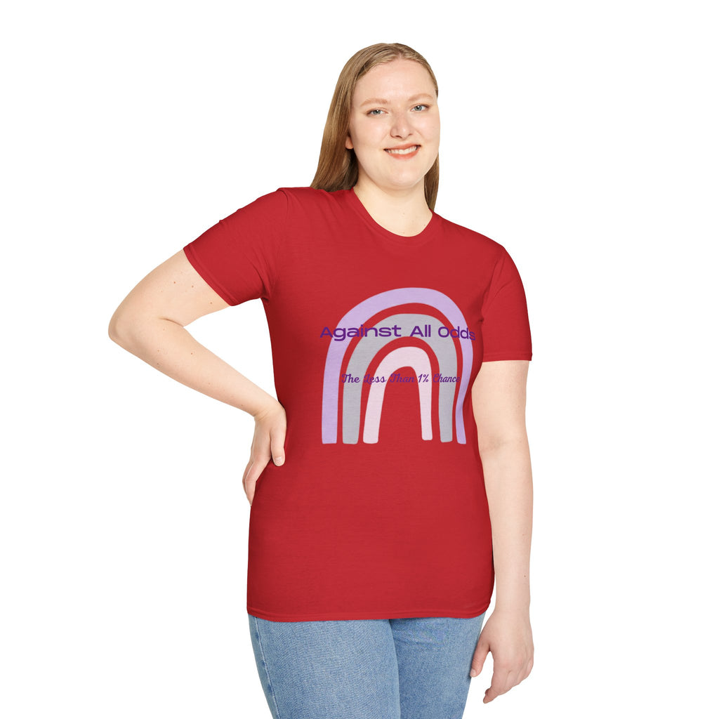 Against All Odds Rainbow T-Shirt — 'The Less Than 1% Chance' Inspirational Tee