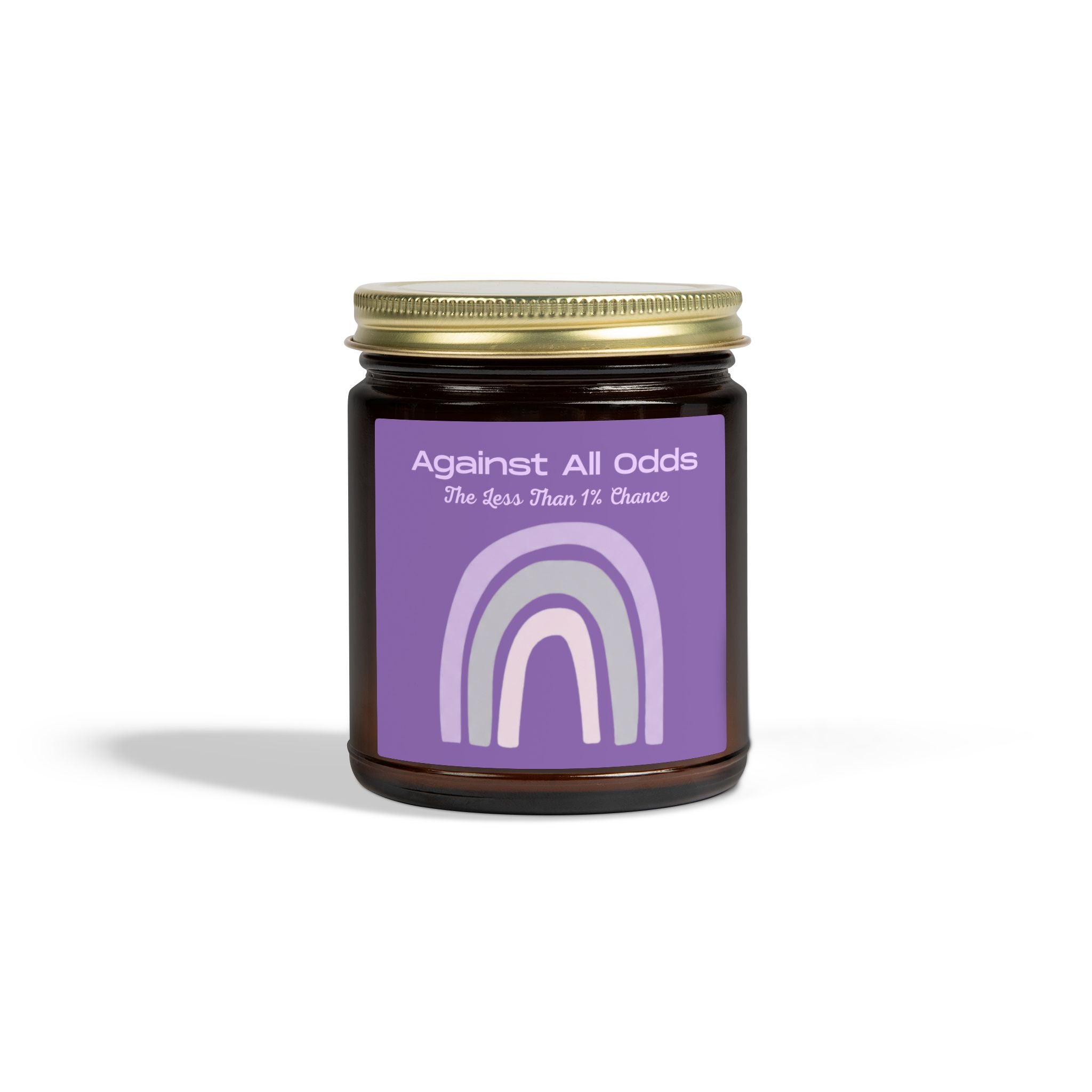 Scented Candle — Coconut Apricot Wax “Against All Odds” Purple Rainbow (4oz/9oz)