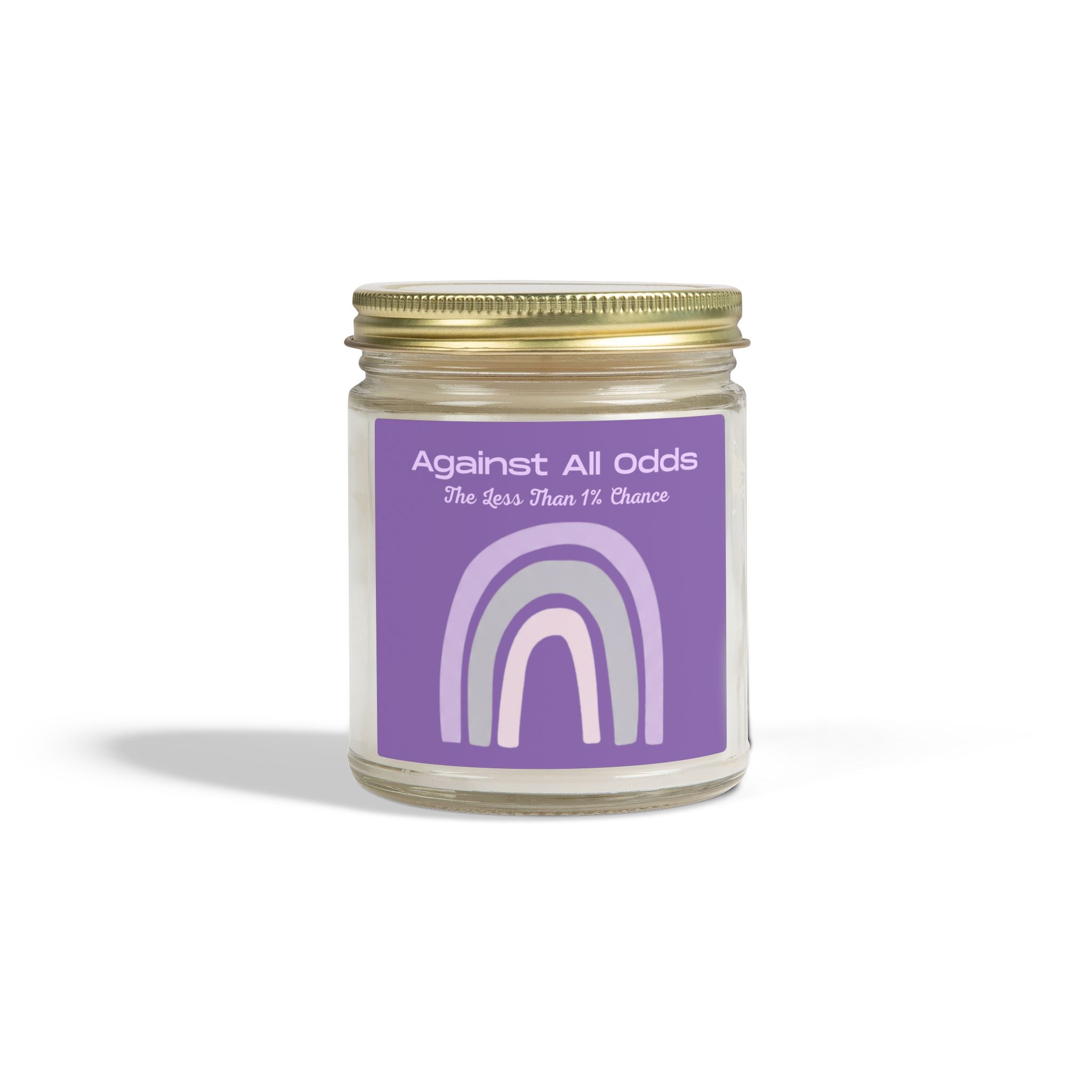 Scented Candle — Coconut Apricot Wax “Against All Odds” Purple Rainbow (4oz/9oz)