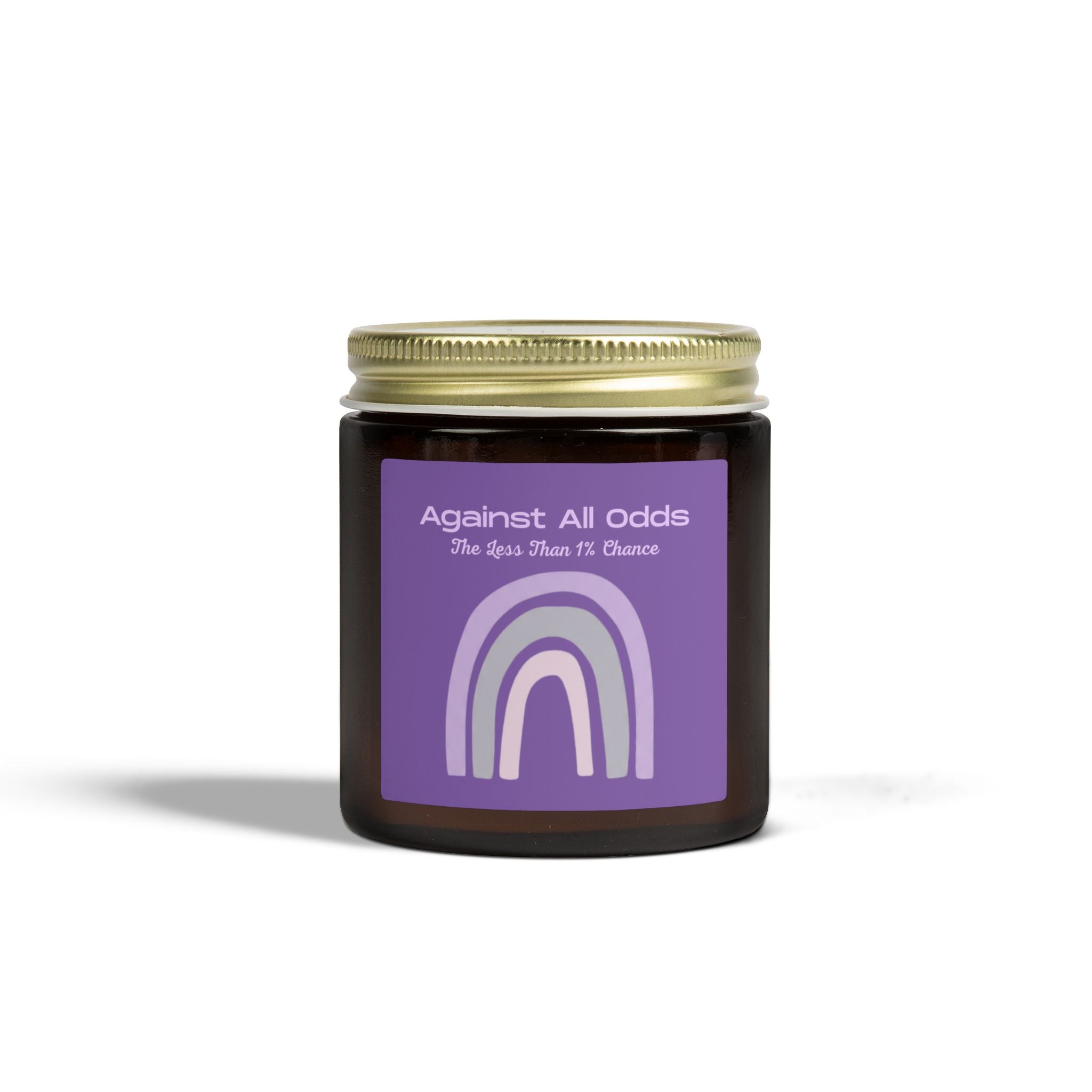 Scented Candle — Coconut Apricot Wax “Against All Odds” Purple Rainbow (4oz/9oz)
