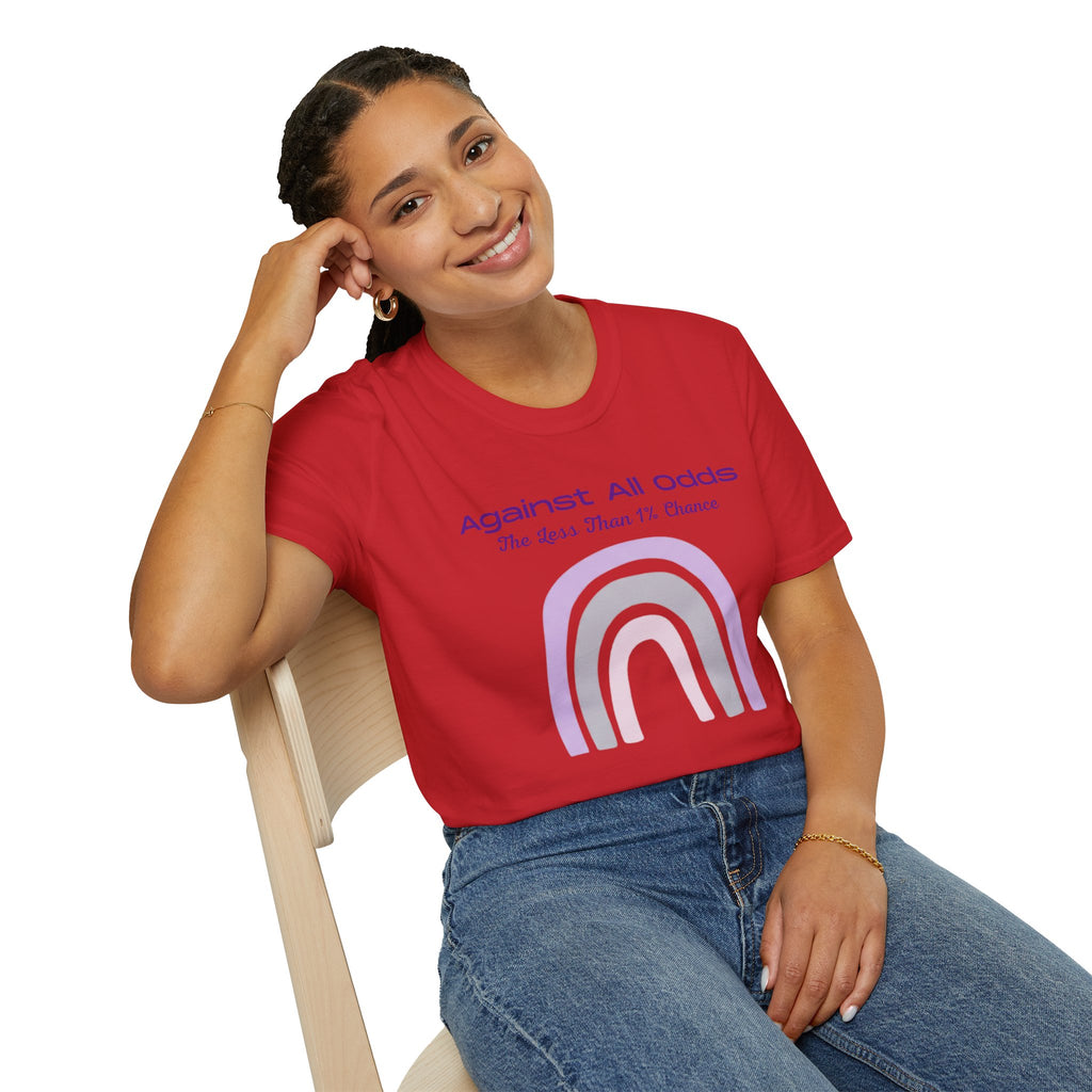 Against All Odds Rainbow T-Shirt – Inspirational 'The Less Than 1% Chance' Design