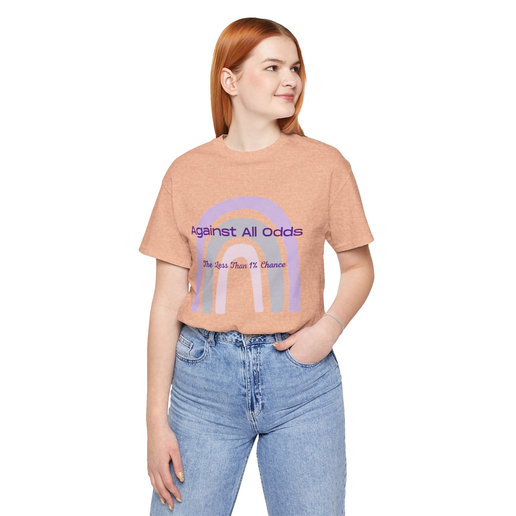 T-Shirt — "Against All Odds" Lavender Rainbow Inspirational Tee