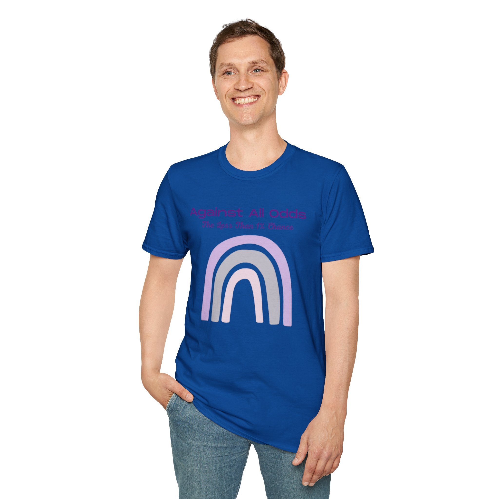 Against All Odds Rainbow T-Shirt – Inspirational 'The Less Than 1% Chance' Design