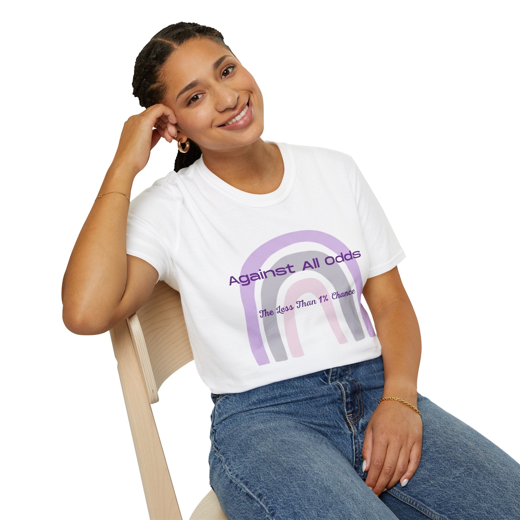 Against All Odds Rainbow T-Shirt — 'The Less Than 1% Chance' Inspirational Tee