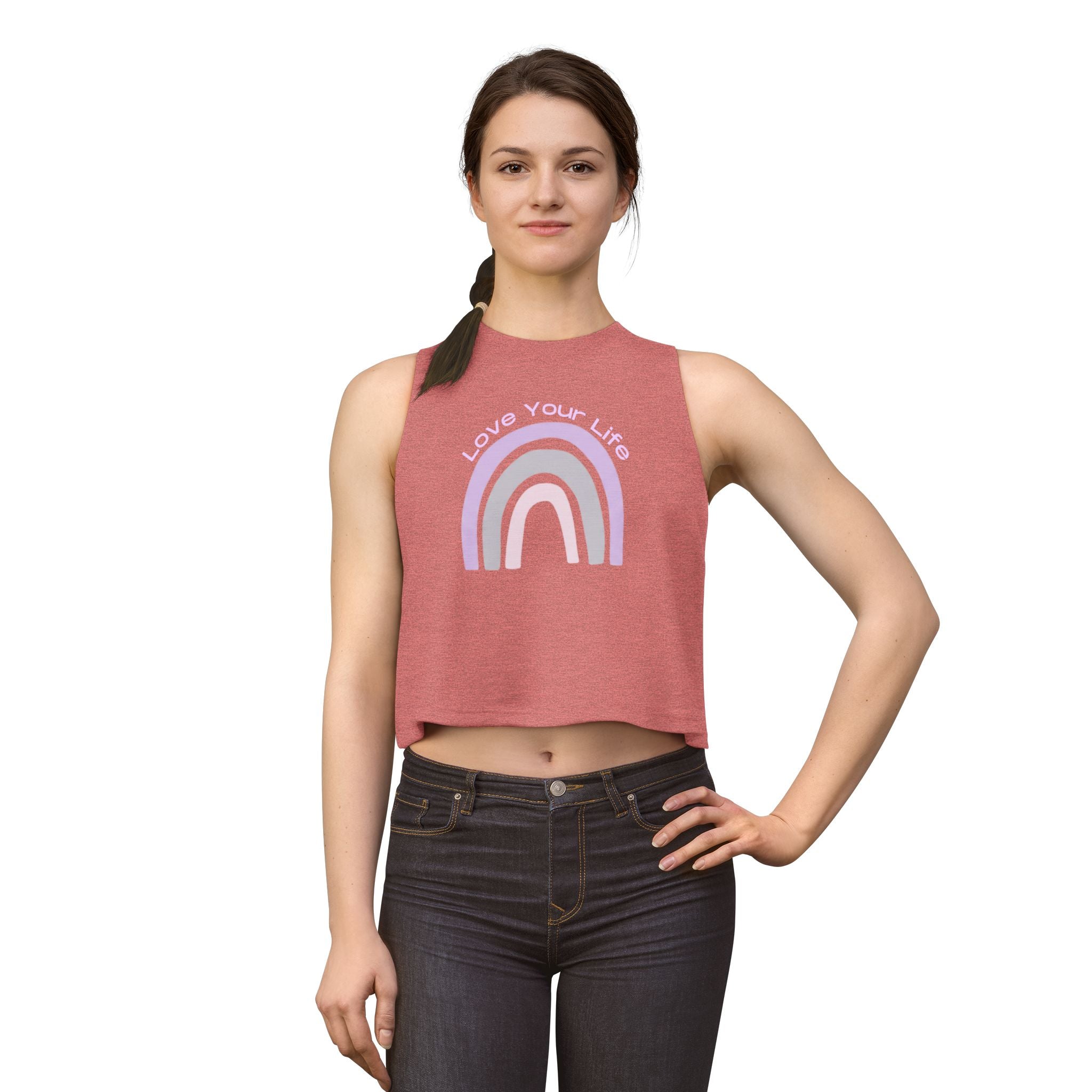 Love Your Life Rainbow Crop Top — Pastel Positive Women's Tank