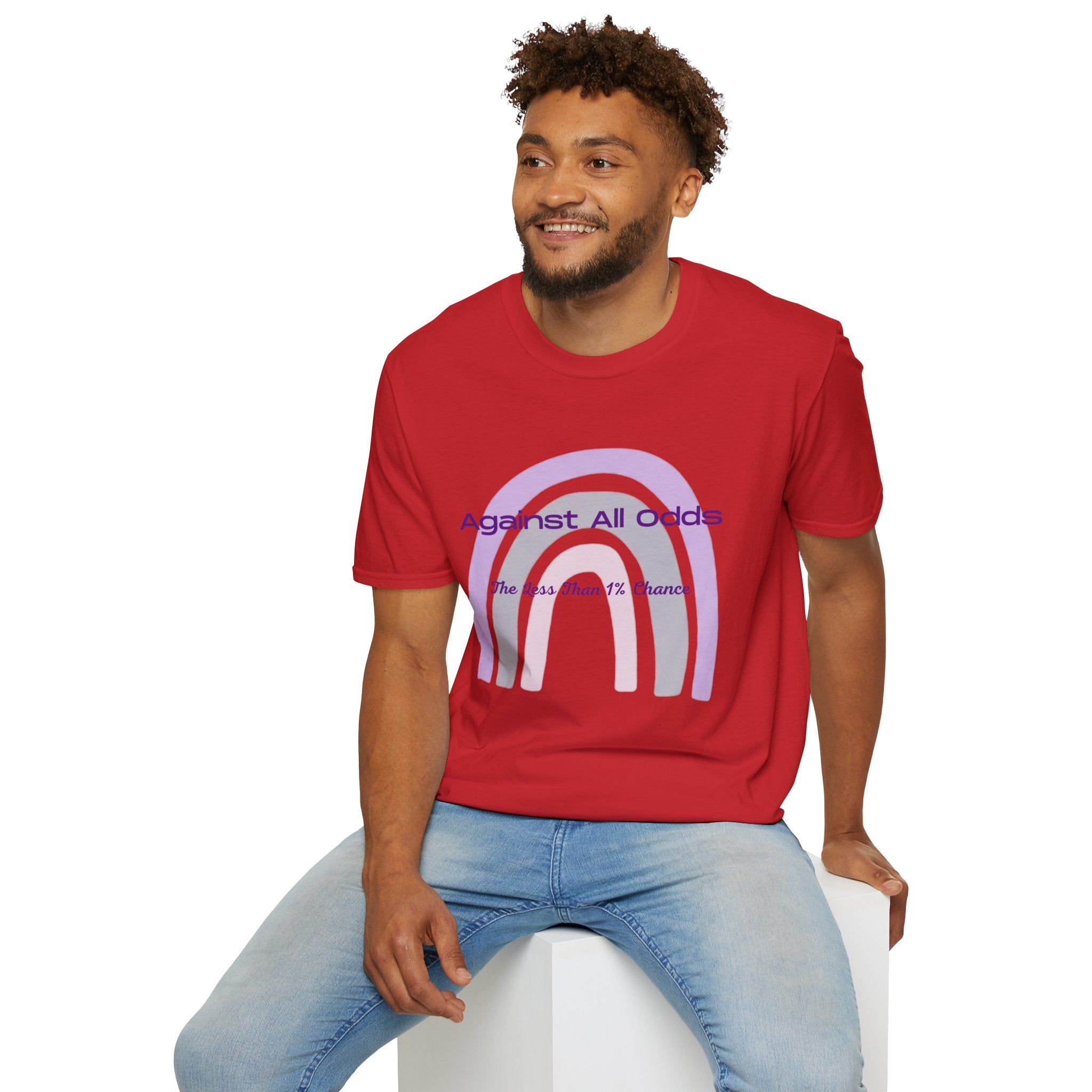 Against All Odds Rainbow T-Shirt — 'The Less Than 1% Chance' Inspirational Tee