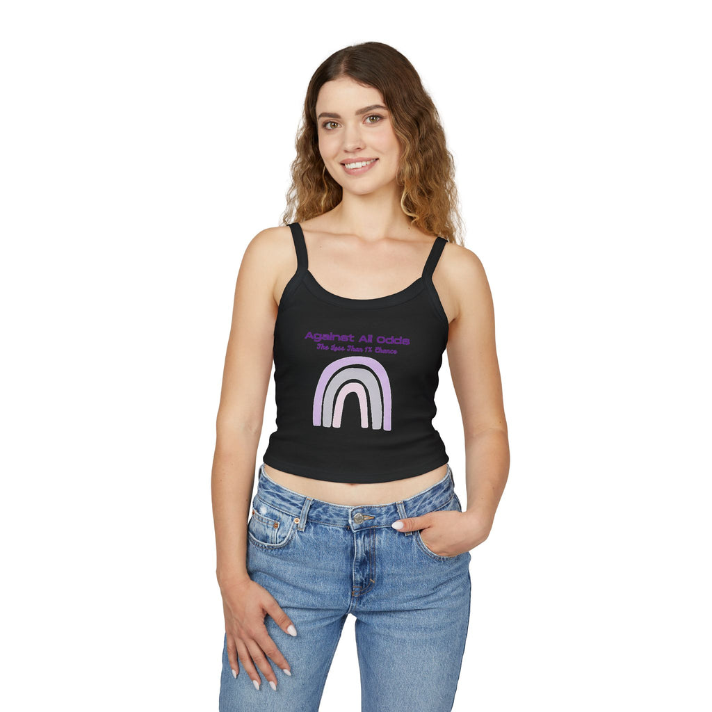 Against All Odds Rainbow Tank — Women's Inspirational Spaghetti Strap Crop Top