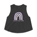 Love Your Life Rainbow Crop Top — Pastel Motivational Women's Tank