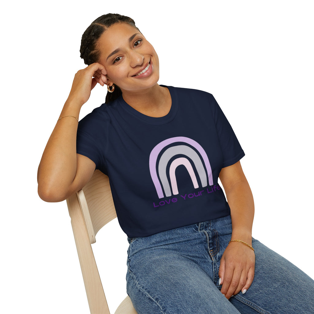 Love Your Life Rainbow T-Shirt — Pastel Positive Affirmation Tee