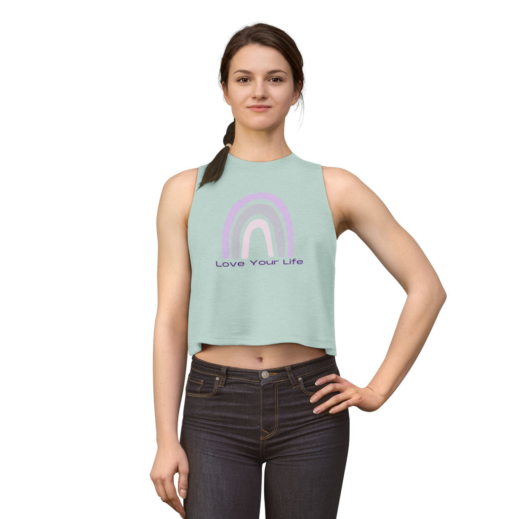 Love Your Life Rainbow Crop Top — Women's Positive Message Tank