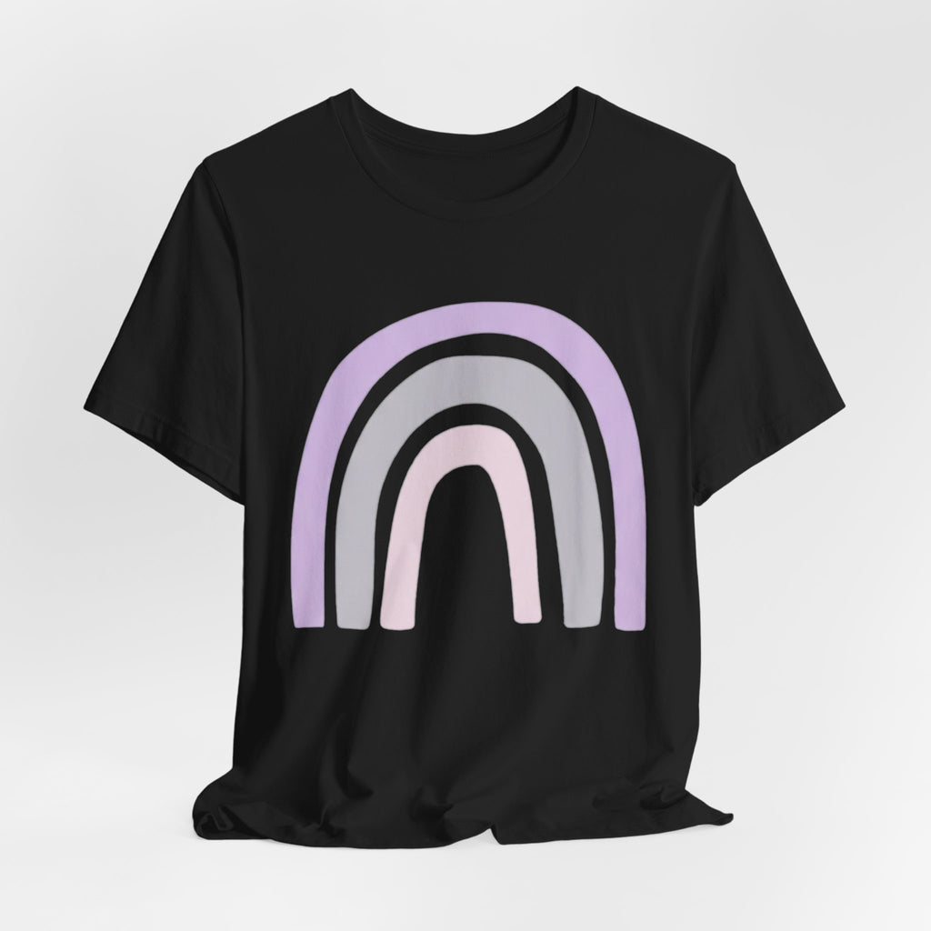 Pastel Rainbow Tee — Minimal Lavender & Blush Graphic T-Shirt