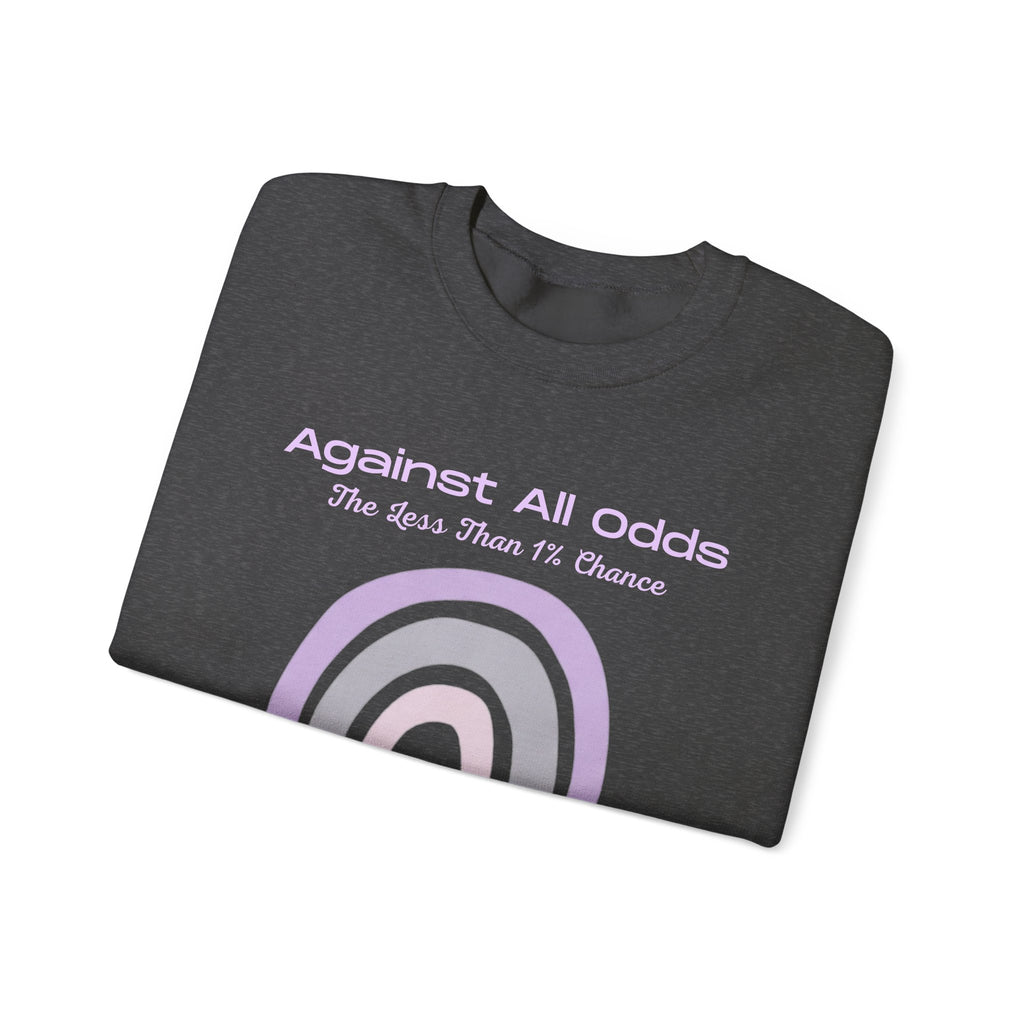 Crewneck Sweatshirt — Pastel Rainbow “Against All Odds” Inspirational Pullover