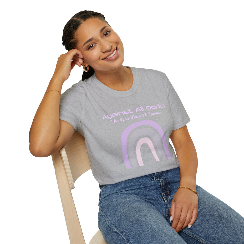 Against All Odds Rainbow T-Shirt — Pastel Inspirational Tee