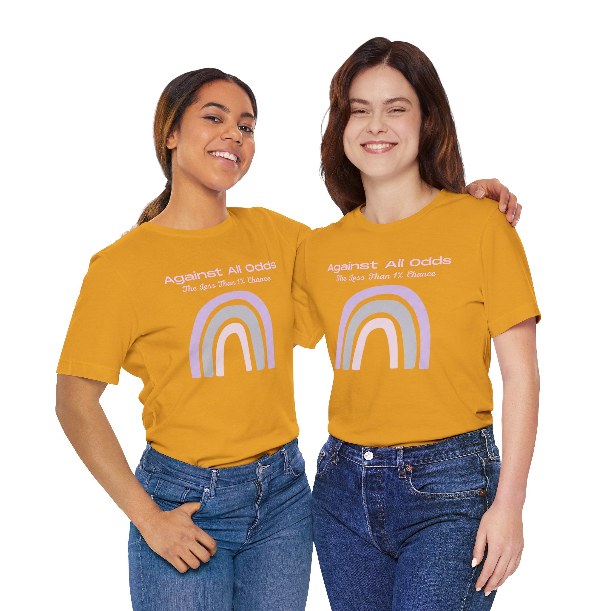 Against All Odds Rainbow Tee — Pastel Inspirational Graphic T-Shirt