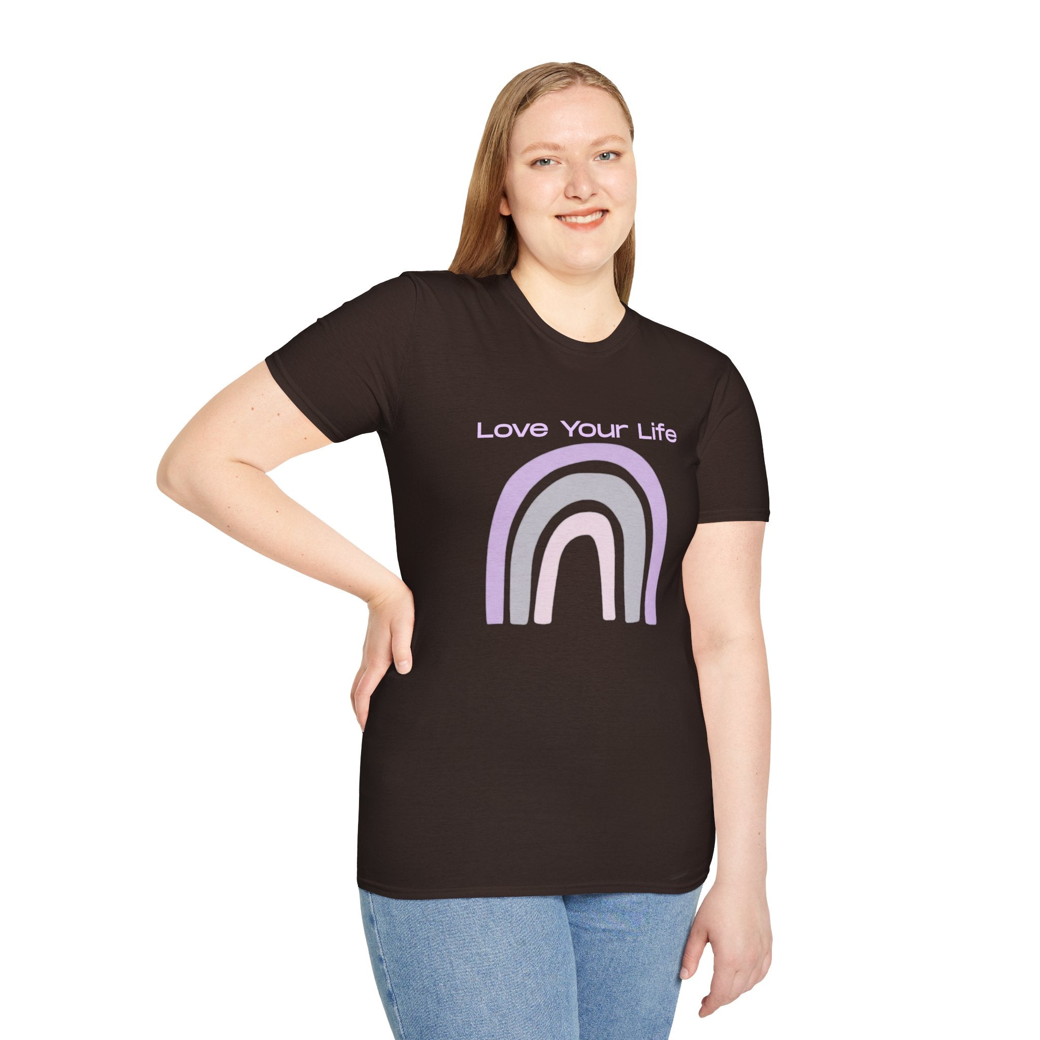 Love Your Life Rainbow T-Shirt — Pastel Positive Message Tee