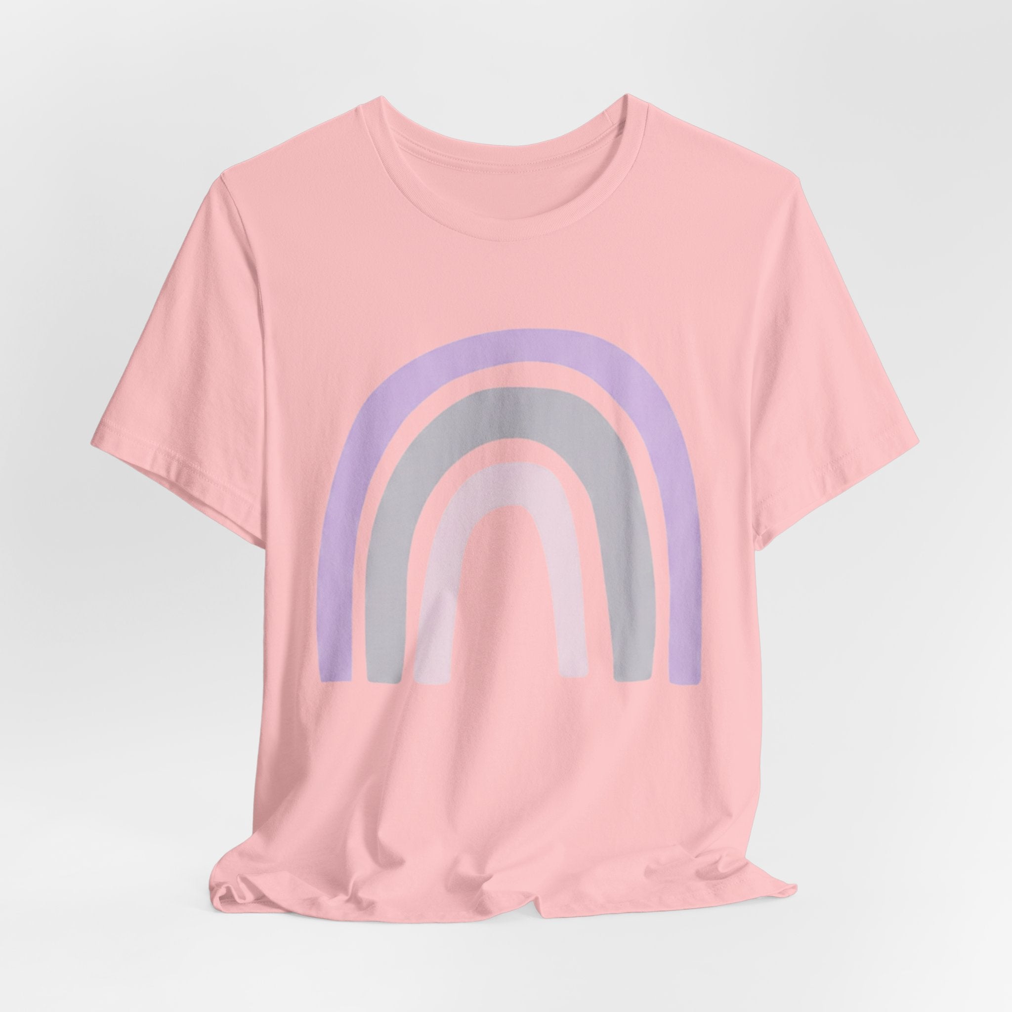 Pastel Rainbow Tee — Minimal Lavender & Blush Graphic T-Shirt