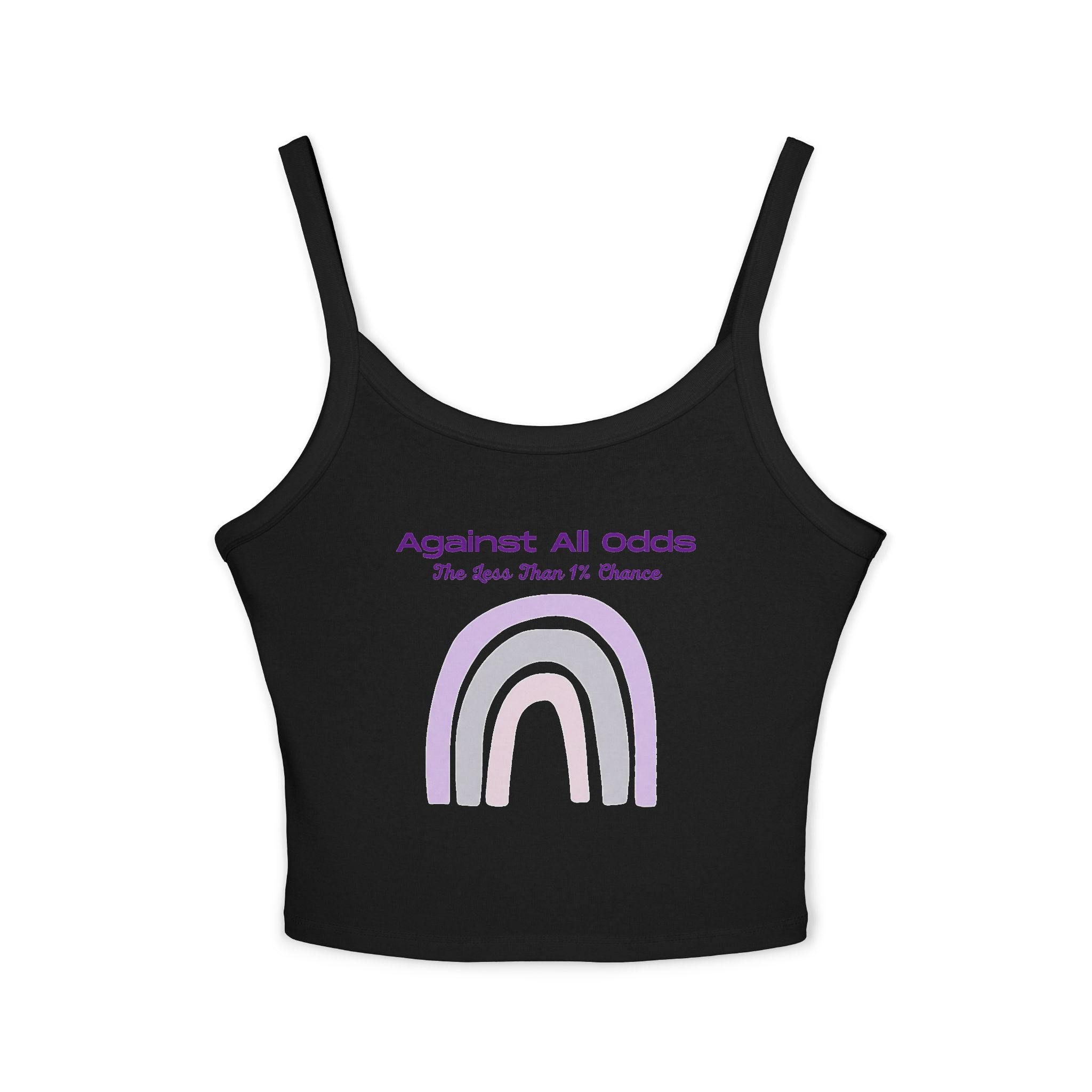 Against All Odds Rainbow Tank — Women's Inspirational Spaghetti Strap Crop Top