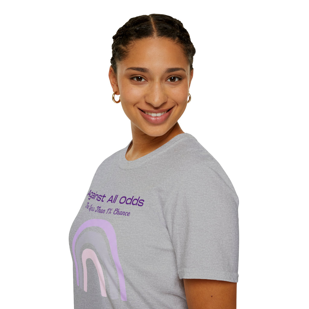 Against All Odds Rainbow T-Shirt – Inspirational 'The Less Than 1% Chance' Design