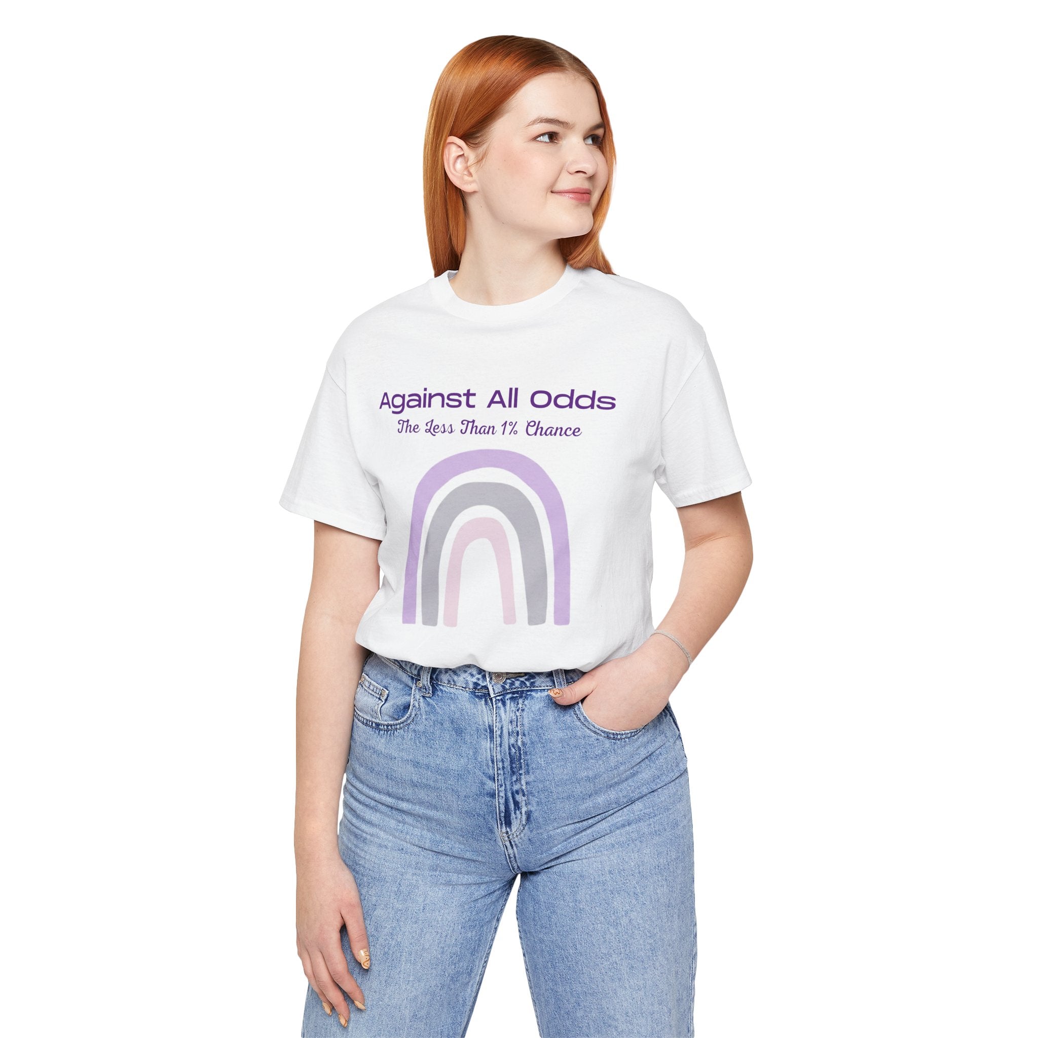 Against All Odds Rainbow Tee – Inspirational Pastel Graphic Shirt